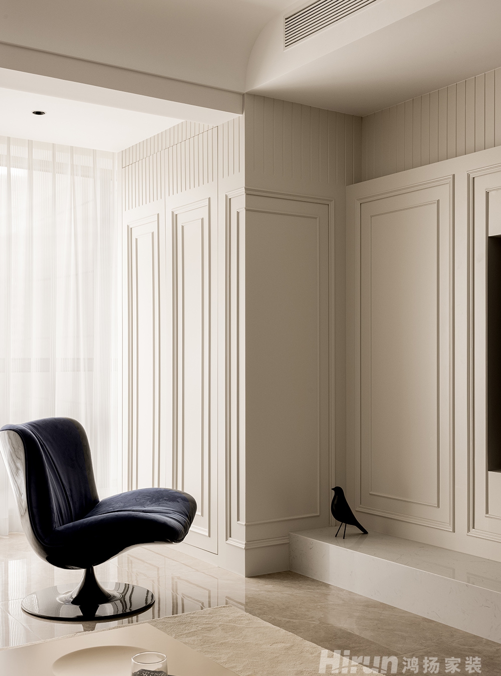 芳卉園143㎡輕歐簡美三居室 裝修案例效果圖-2