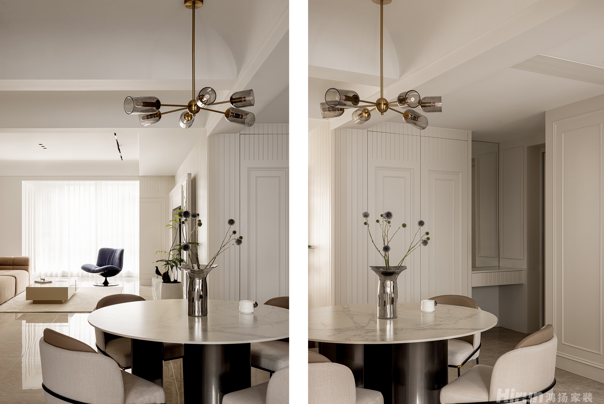 芳卉園143㎡輕歐簡美三居室 裝修案例效果圖-6