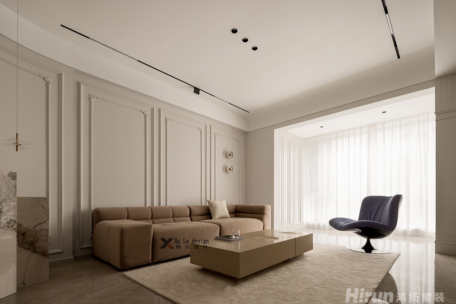 芳卉園143㎡輕歐簡美三居室 裝修案例效果圖-12