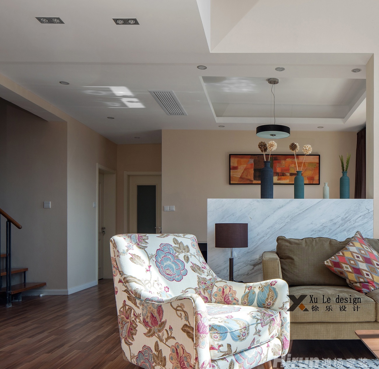 海昌天瀾170㎡輕歐簡美復(fù)式 裝修案例效果圖-10