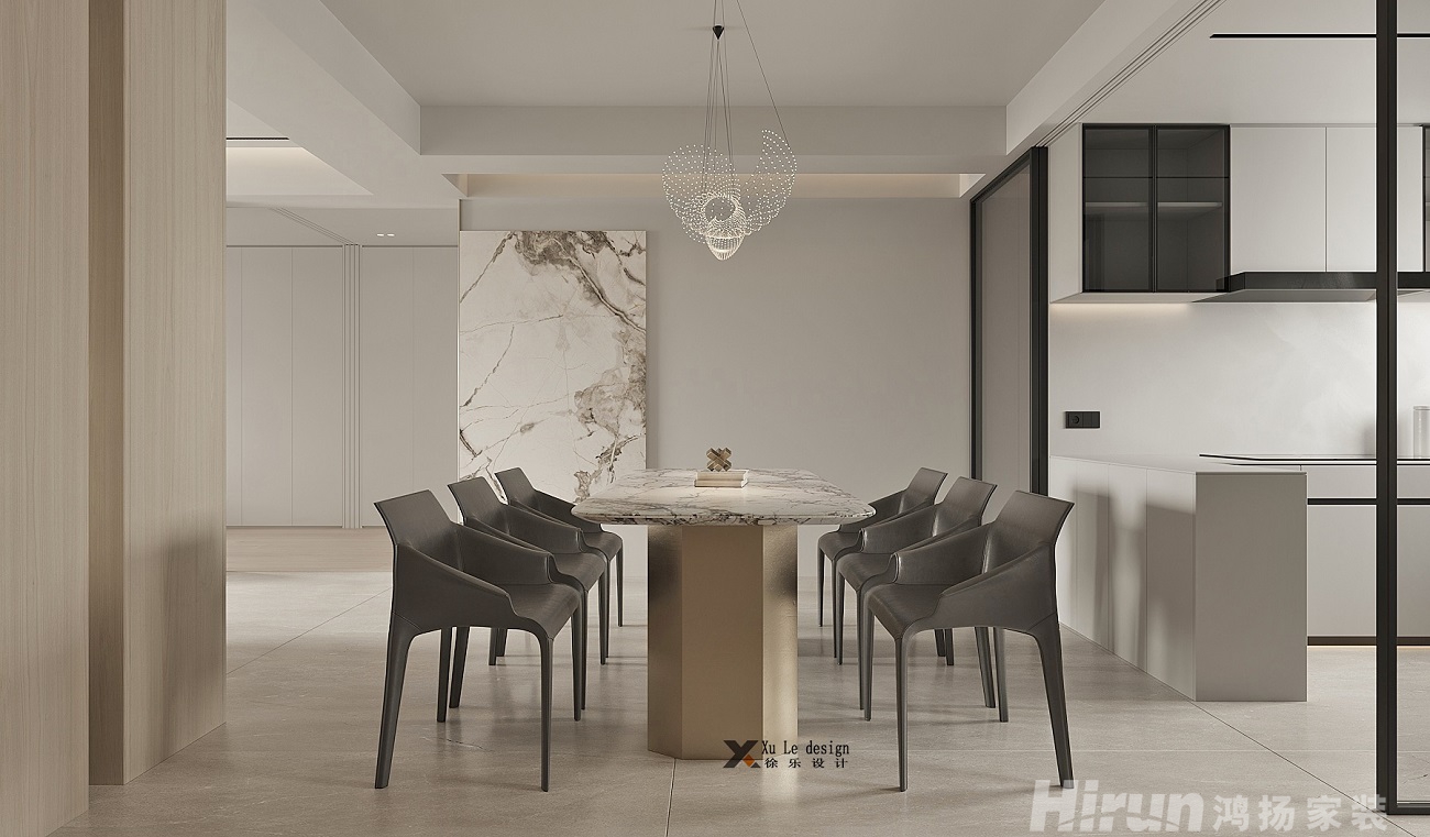 融創公園大觀125㎡極簡詫寂二居室 裝修案例效果圖-2