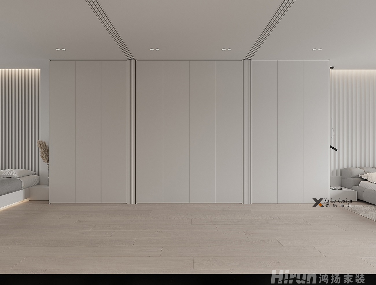 融創公園大觀125㎡極簡詫寂二居室 裝修案例效果圖-4