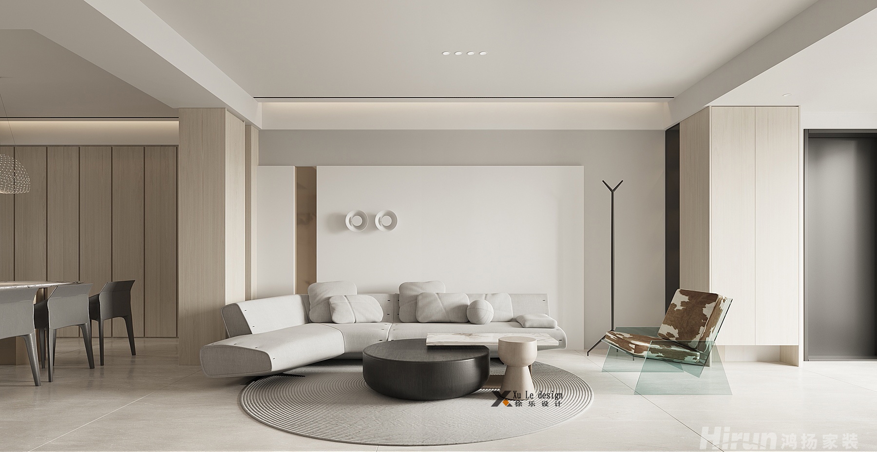 融創公園大觀125㎡極簡詫寂二居室 裝修案例效果圖-8