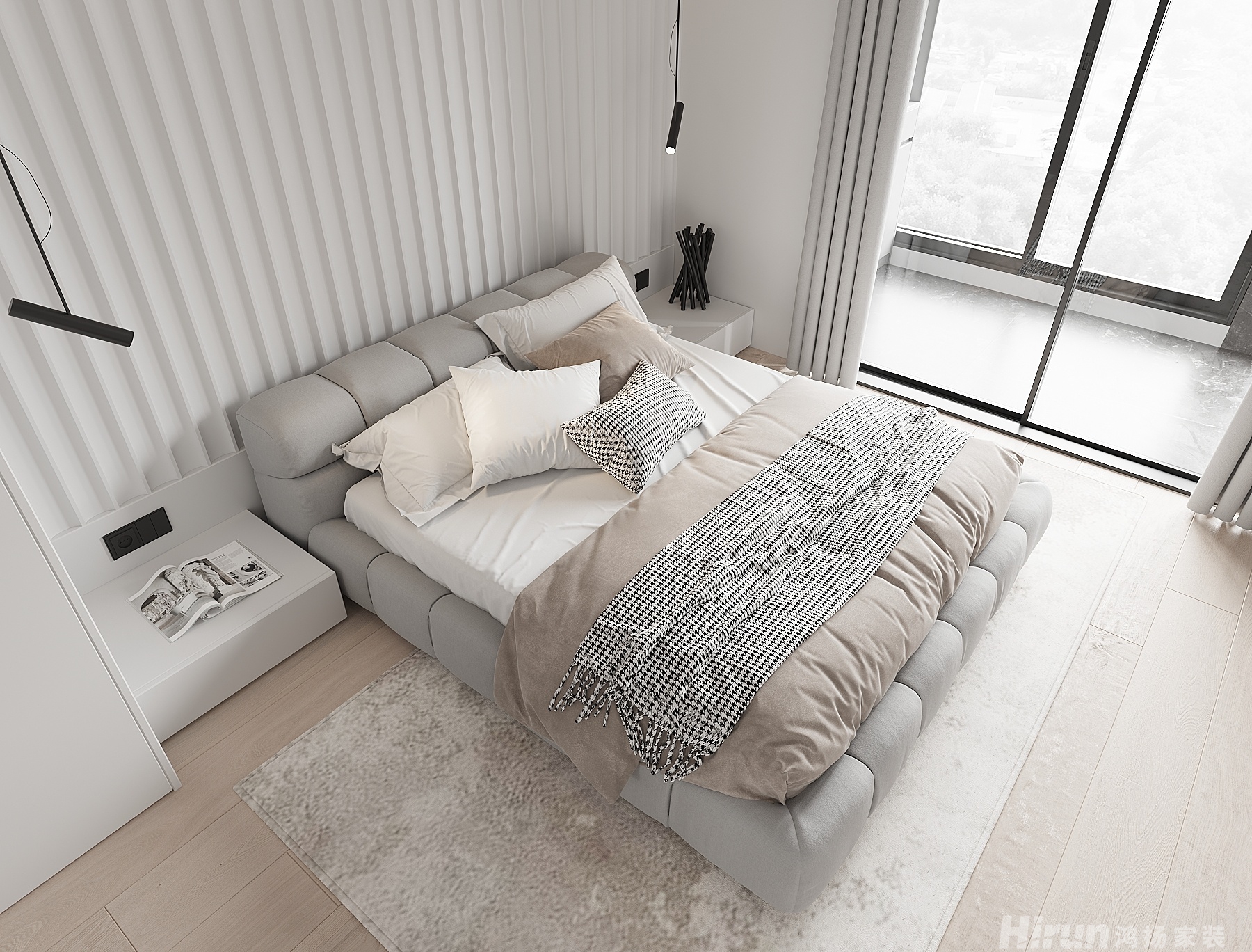 融創公園大觀125㎡極簡詫寂二居室 裝修案例效果圖-11