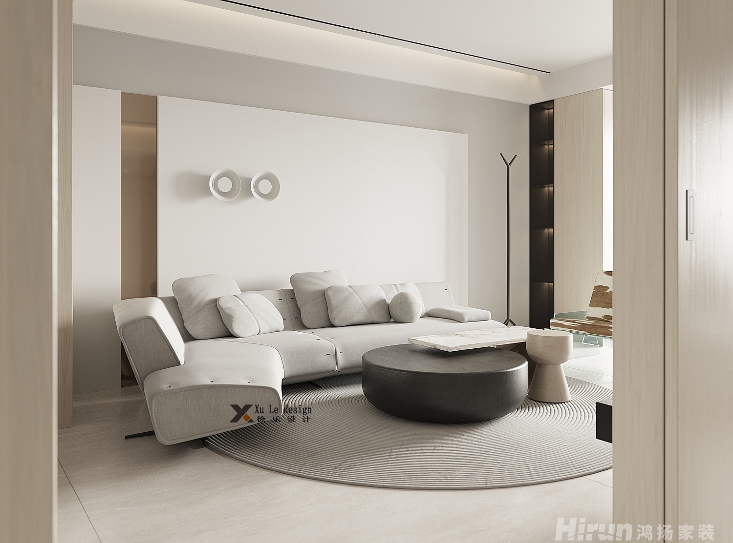 融創公園大觀125㎡極簡詫寂二居室 裝修案例效果圖-9