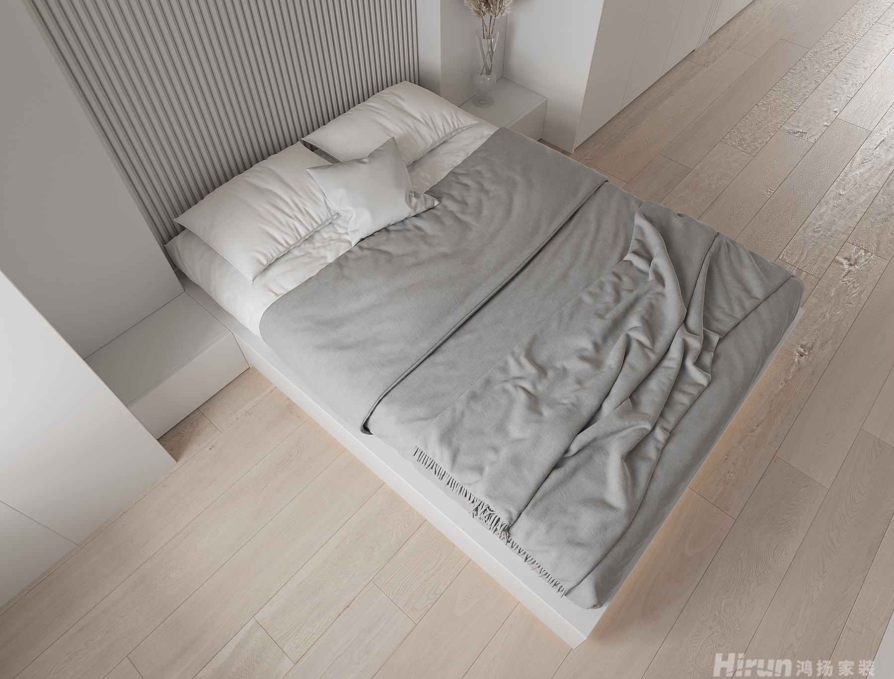 融創公園大觀125㎡極簡詫寂二居室 裝修案例效果圖-16