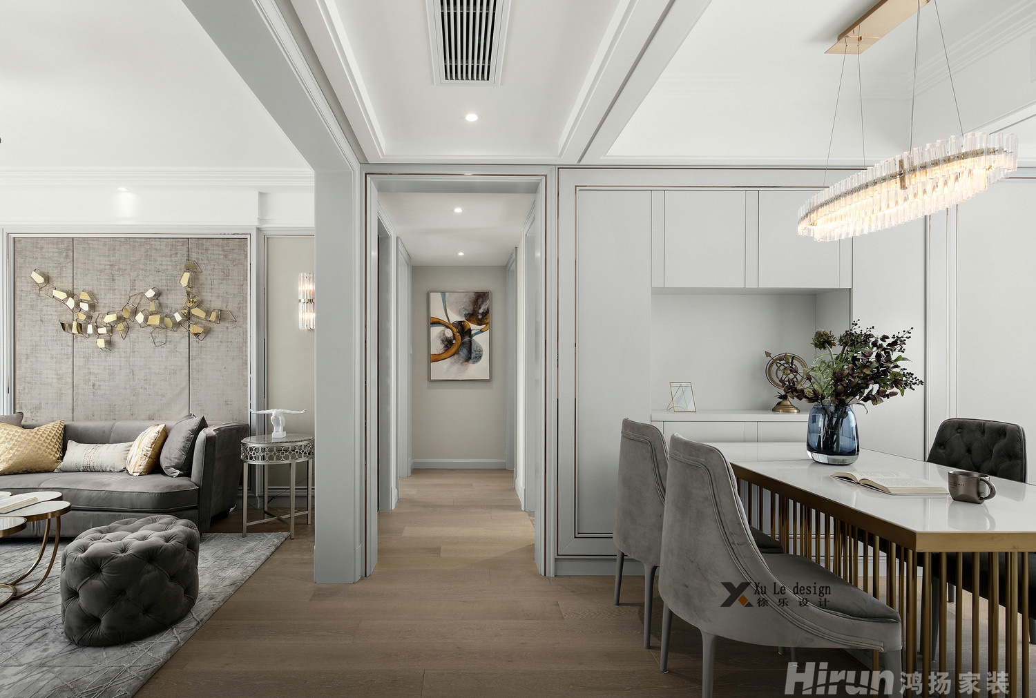 萬科漢口傳奇140㎡新裝飾主義二居室 裝修案例效果圖-7