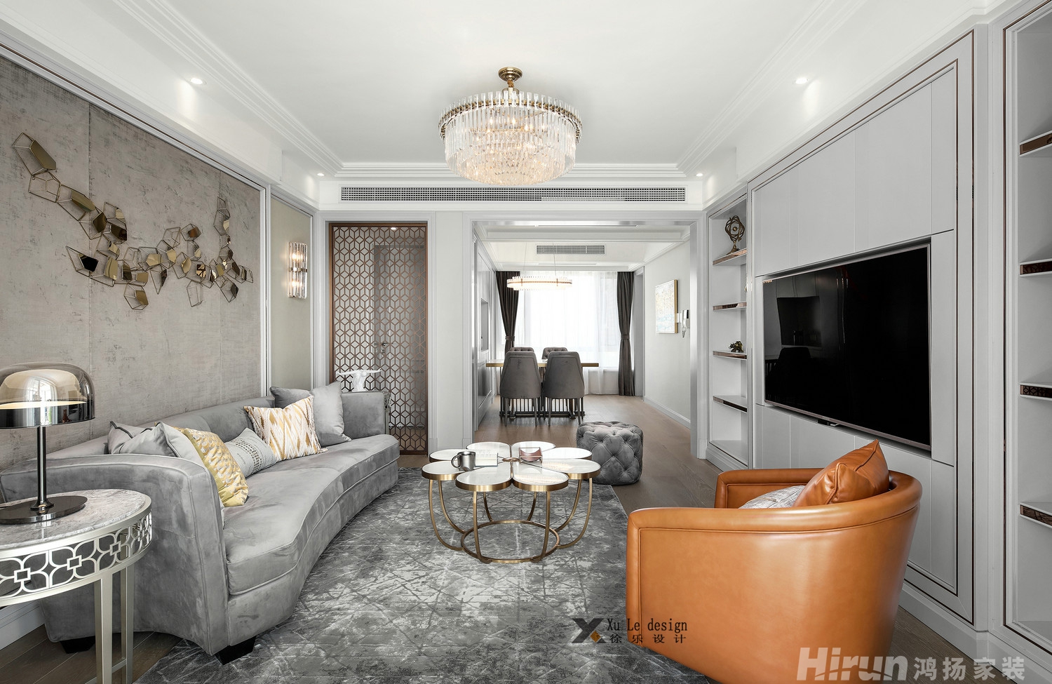 萬科漢口傳奇140㎡新裝飾主義二居室 裝修案例效果圖-3