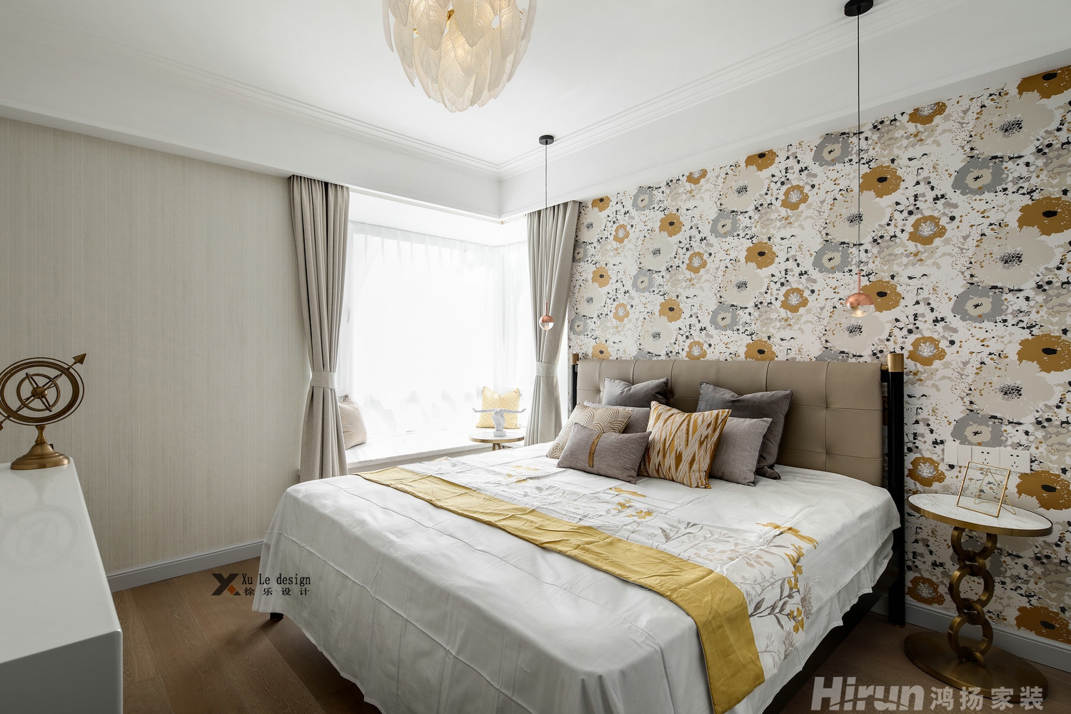 萬科漢口傳奇140㎡新裝飾主義二居室 裝修案例效果圖-11