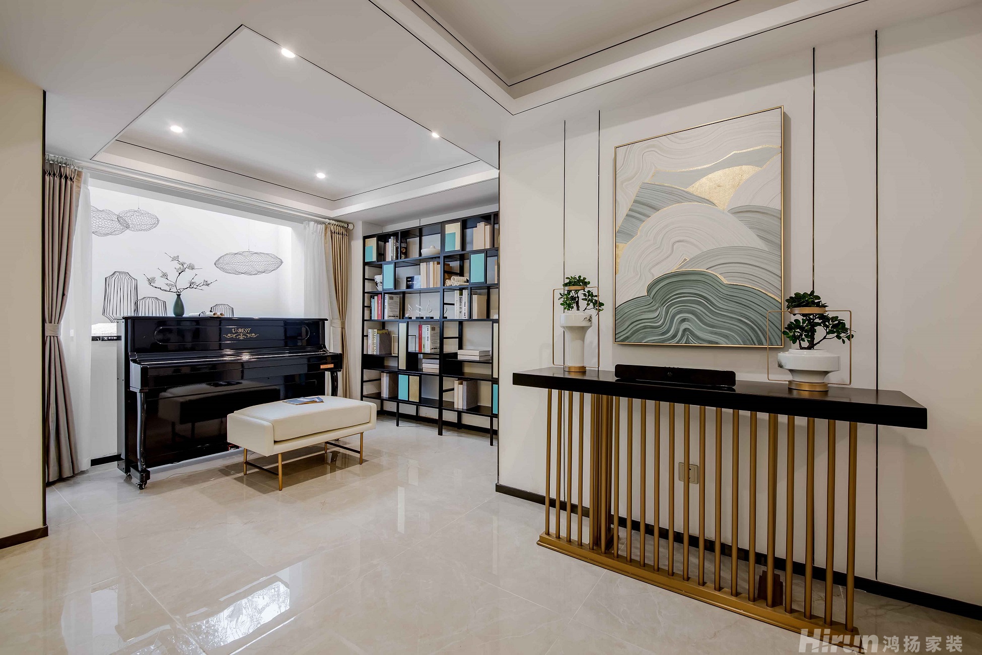 星匯海珠灣180㎡復合寫意三居室 裝修案例效果圖-4