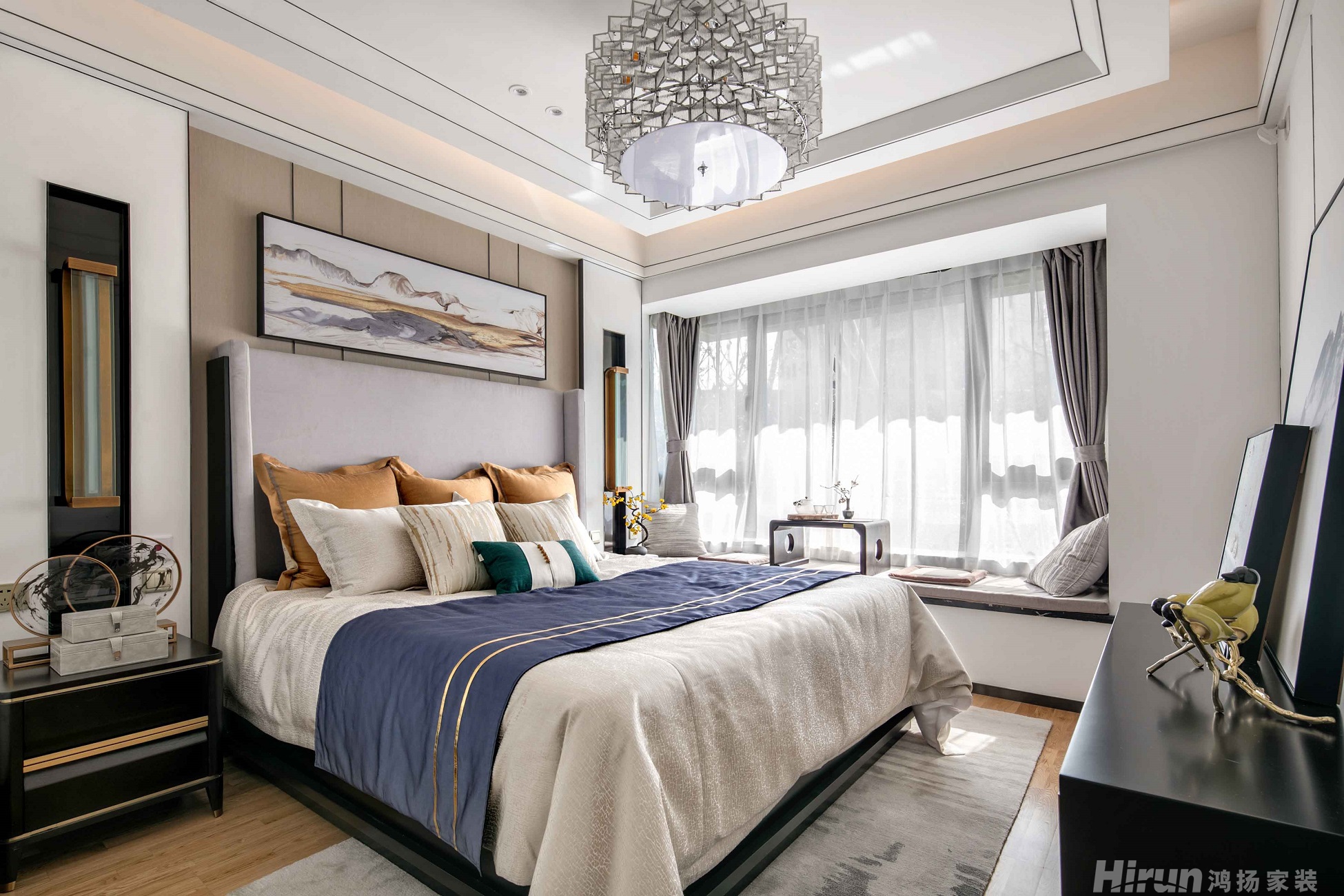 星匯海珠灣180㎡復合寫意三居室 裝修案例效果圖-5