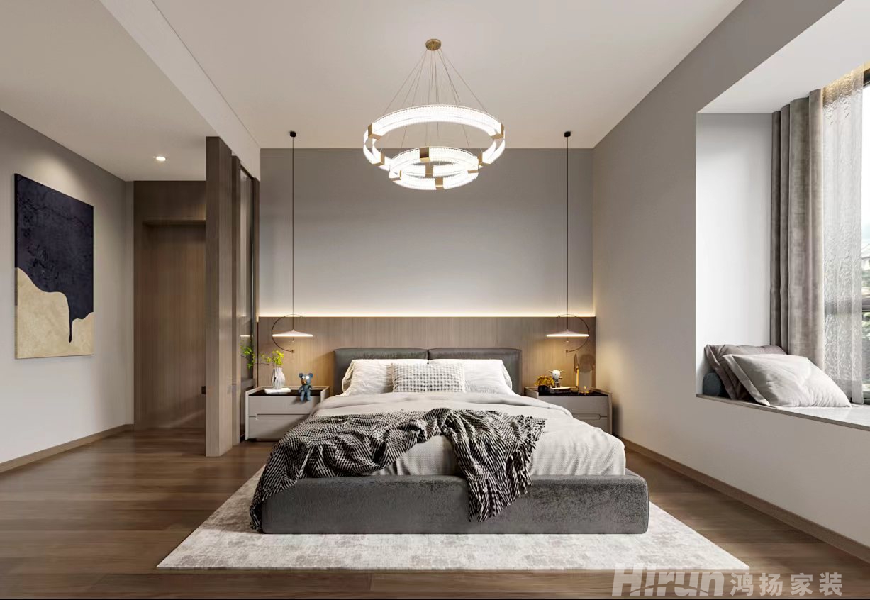 湘水一城140㎡新裝飾主義三居室 裝修案例效果圖-2