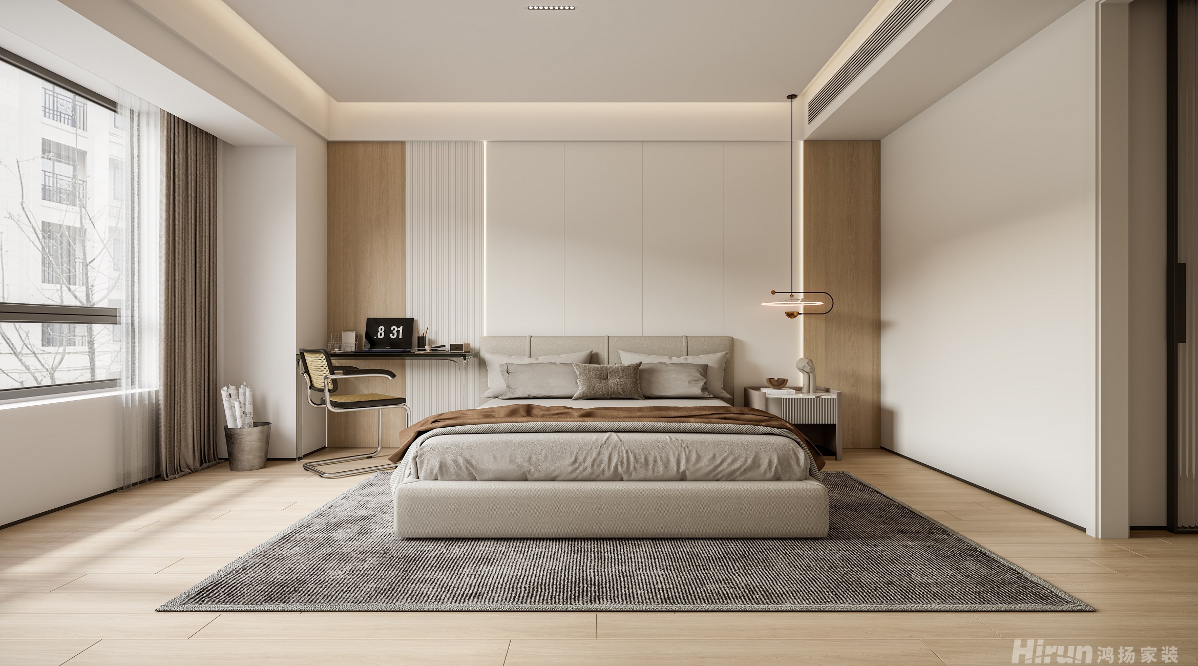 建發(fā)金茂觀悅160㎡北歐之光三居室 裝修案例效果圖-6