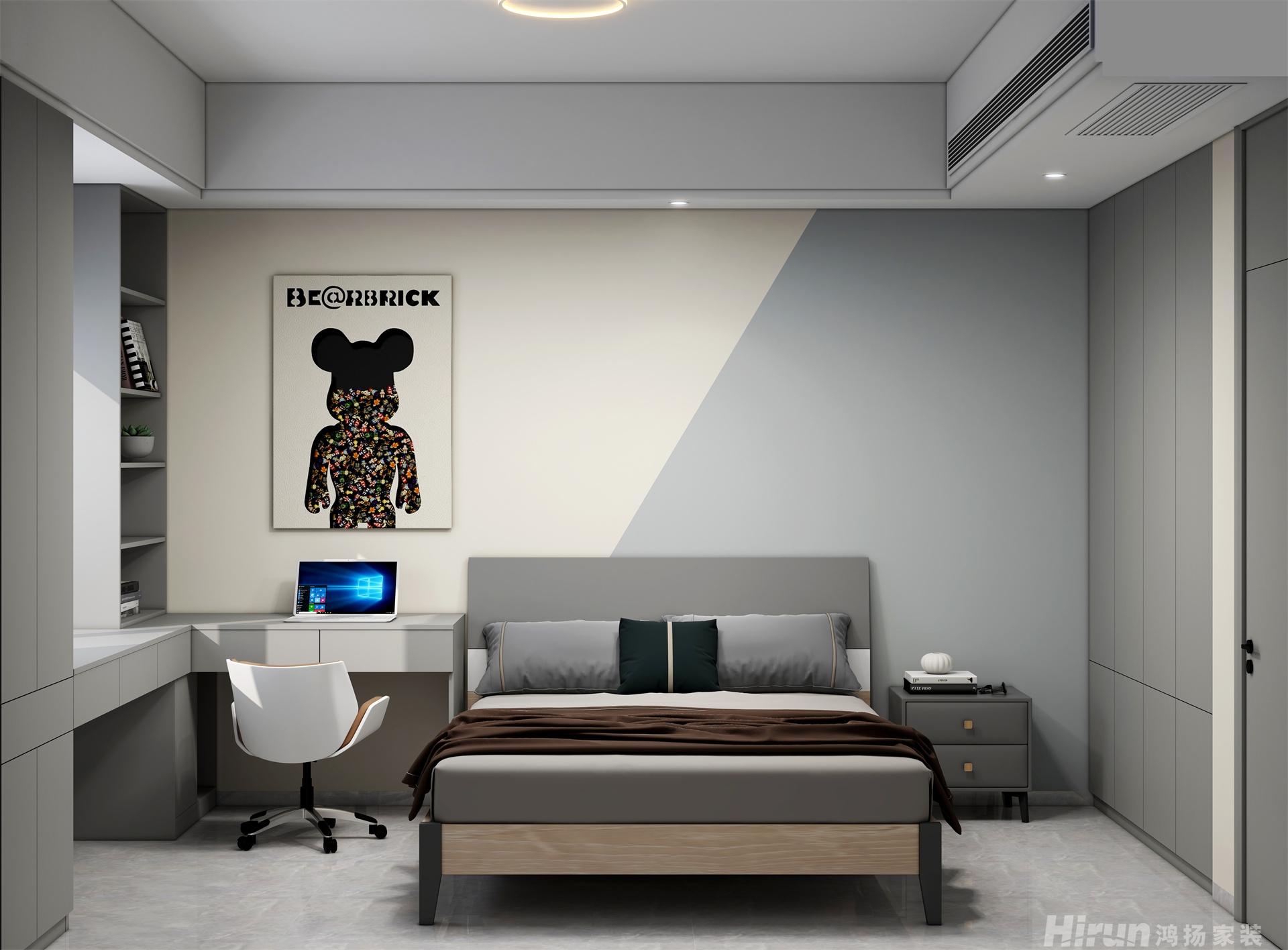 金桂二期120㎡雅致現代三居室 裝修案例效果圖-1