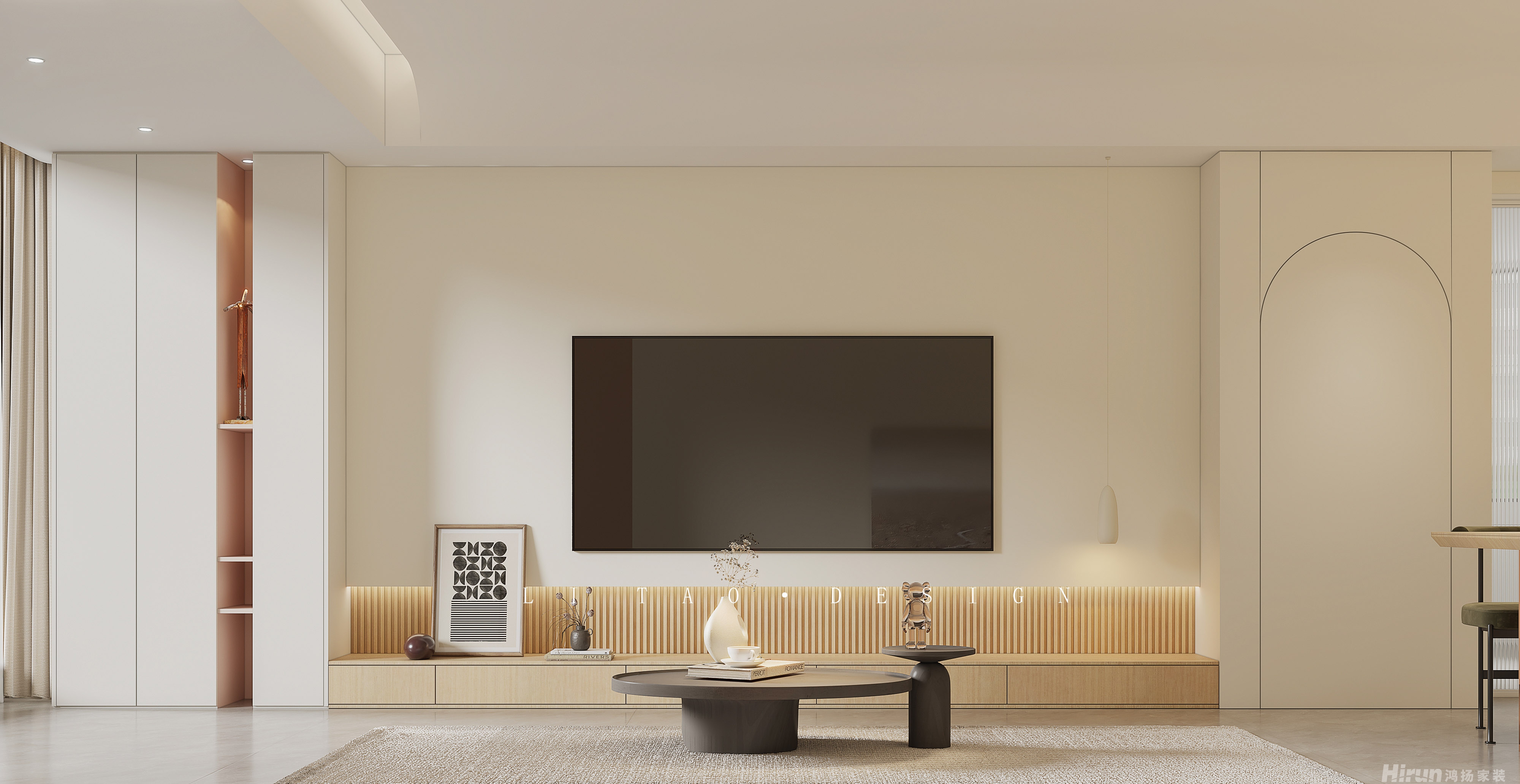 長房領秀時代115㎡優雅繽紛三居室 裝修案例效果圖-2