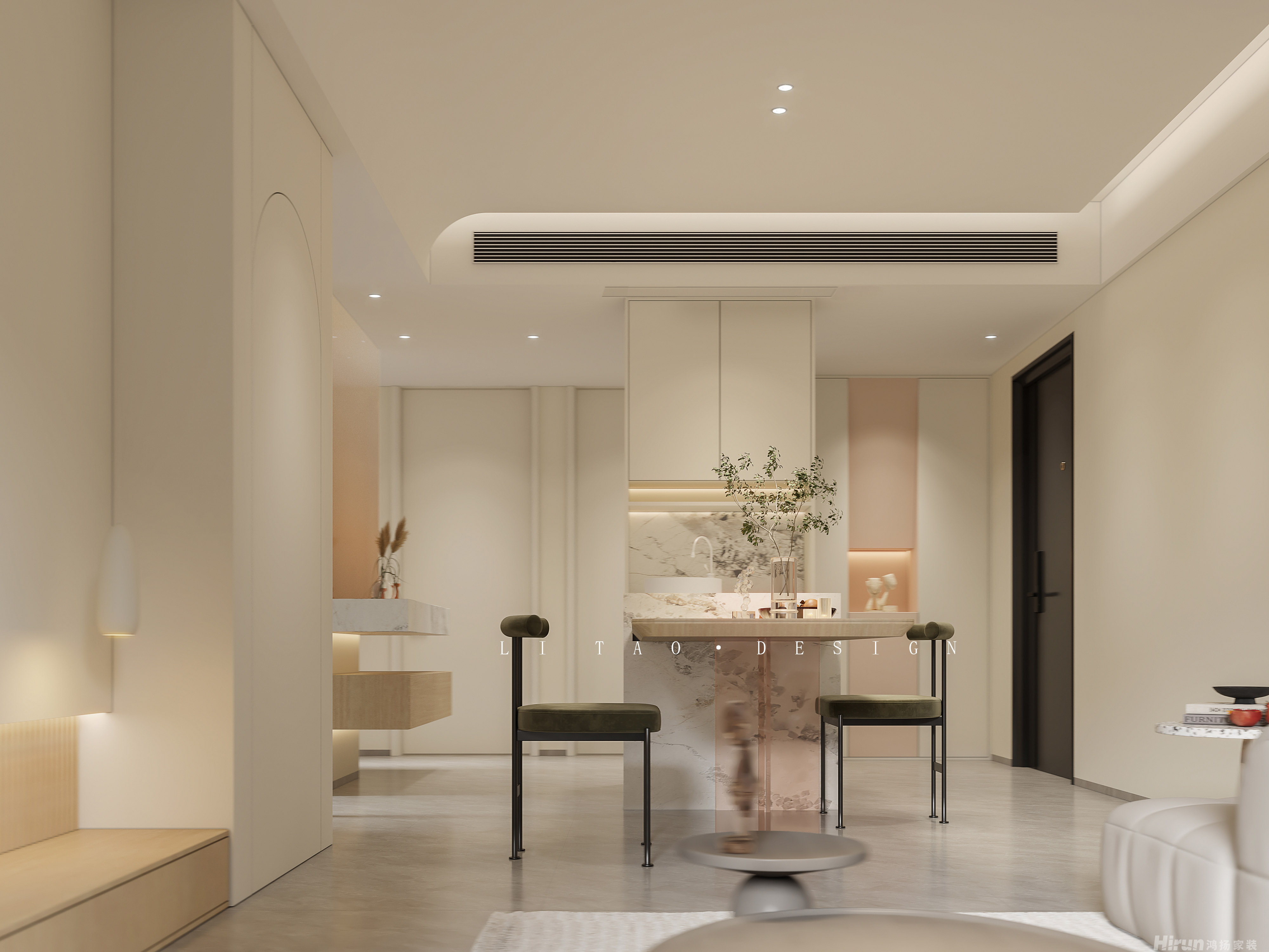 長房領秀時代115㎡優雅繽紛三居室 裝修案例效果圖-5