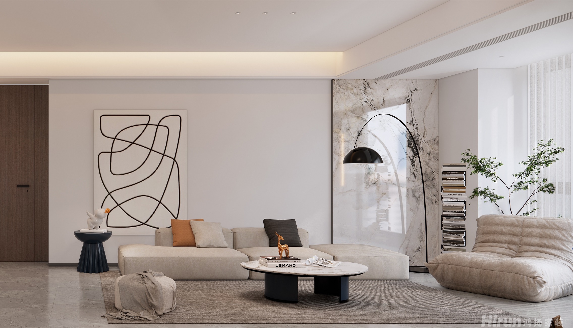 匯金新城123㎡雅致現(xiàn)代三居室 裝修案例效果圖-6