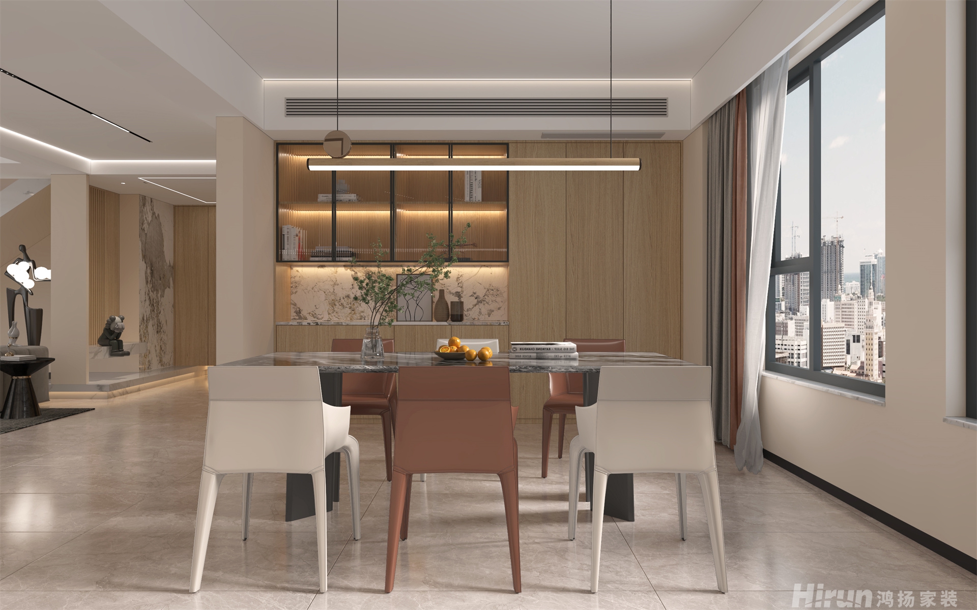 萬科金域國際200㎡北歐之光復式 裝修案例效果圖-1