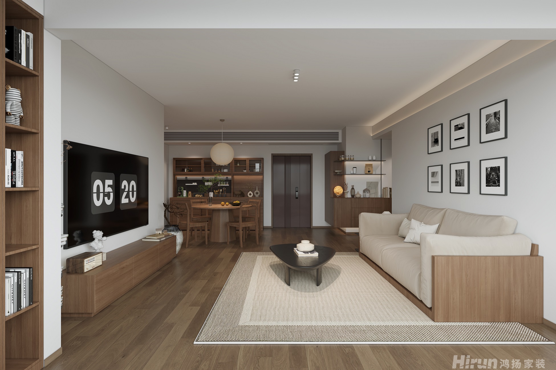 楚才大廈103㎡北歐之光二居室 裝修案例效果圖-2