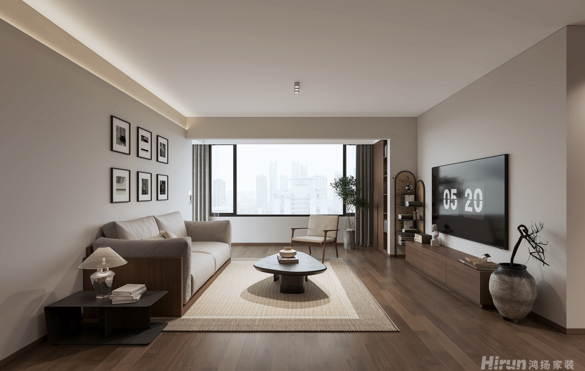 楚才大廈103㎡北歐之光二居室 裝修案例效果圖-1