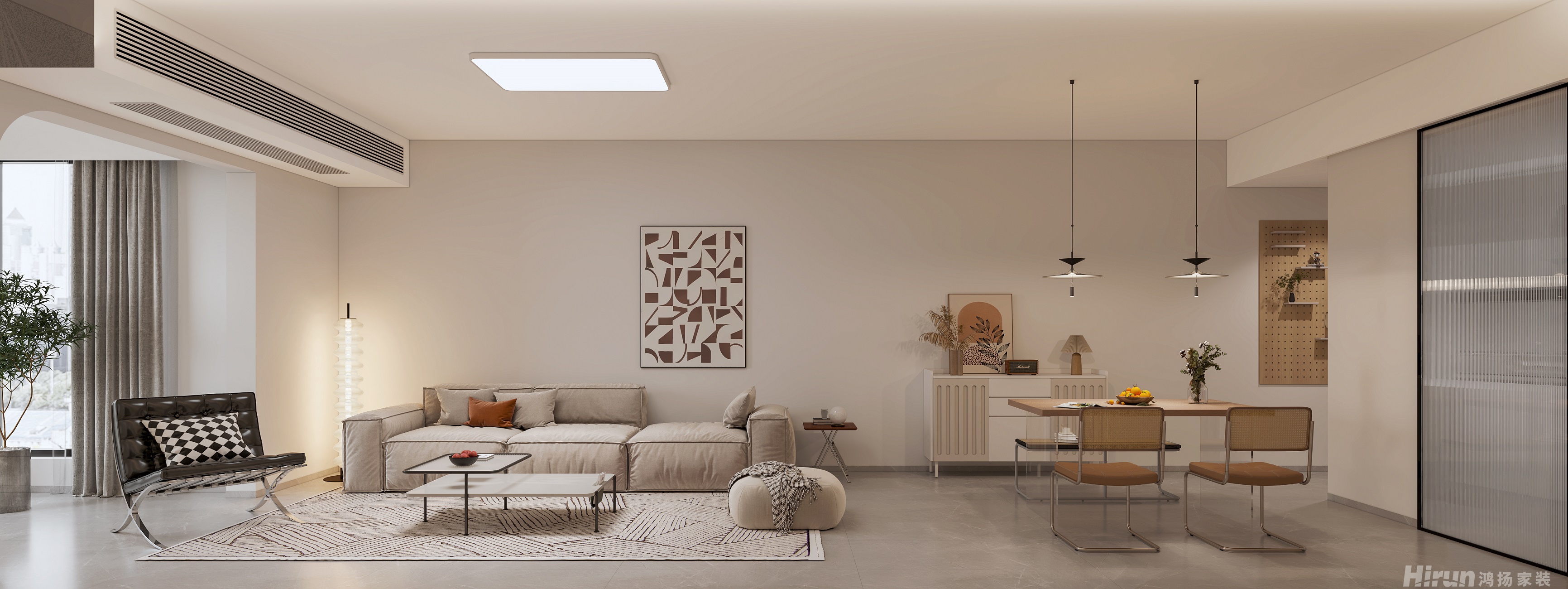 熙水豪庭109㎡北歐之光三居室 裝修案例效果圖-2