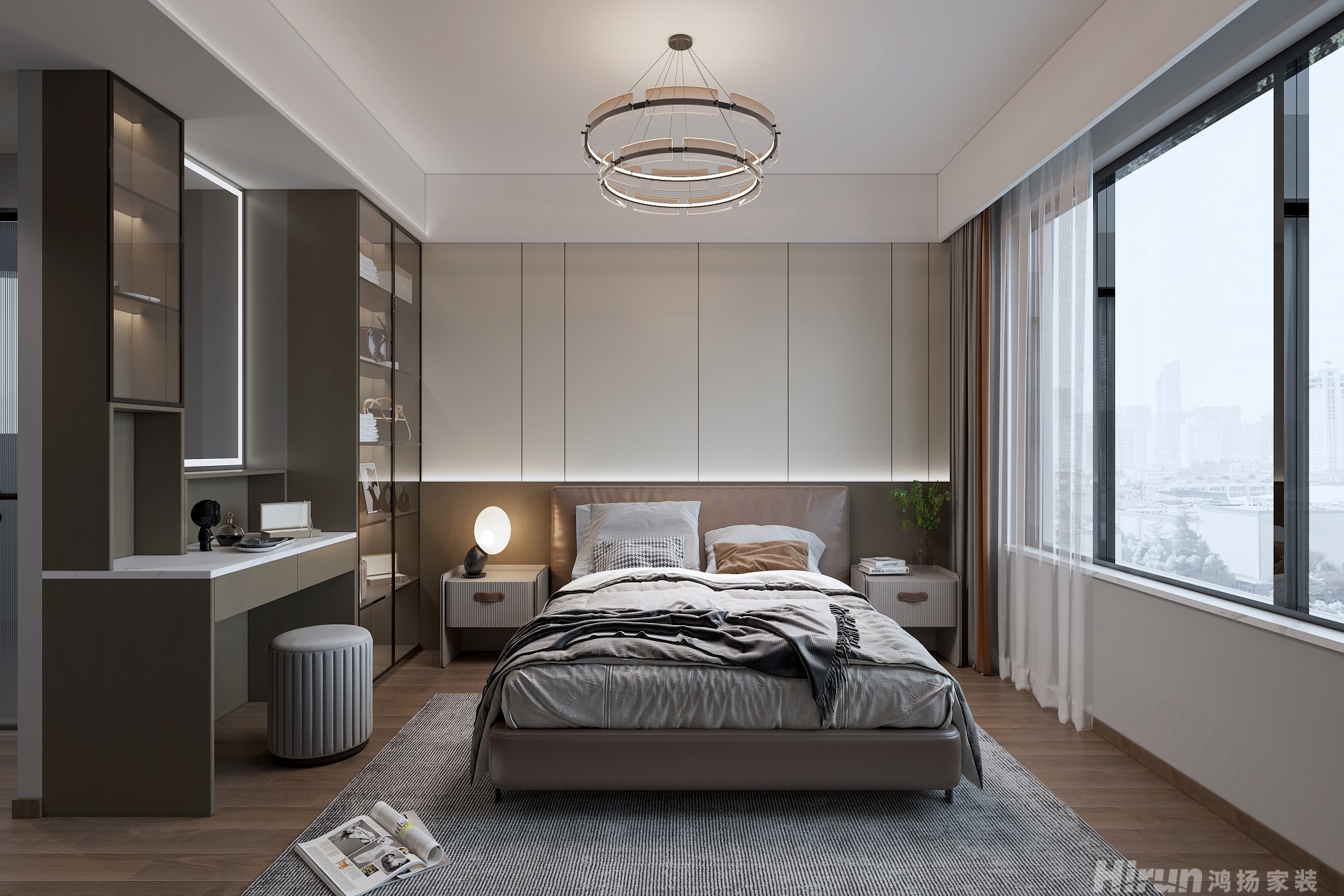 北辰中央公園140㎡雅致現代四居室 裝修案例效果圖-6