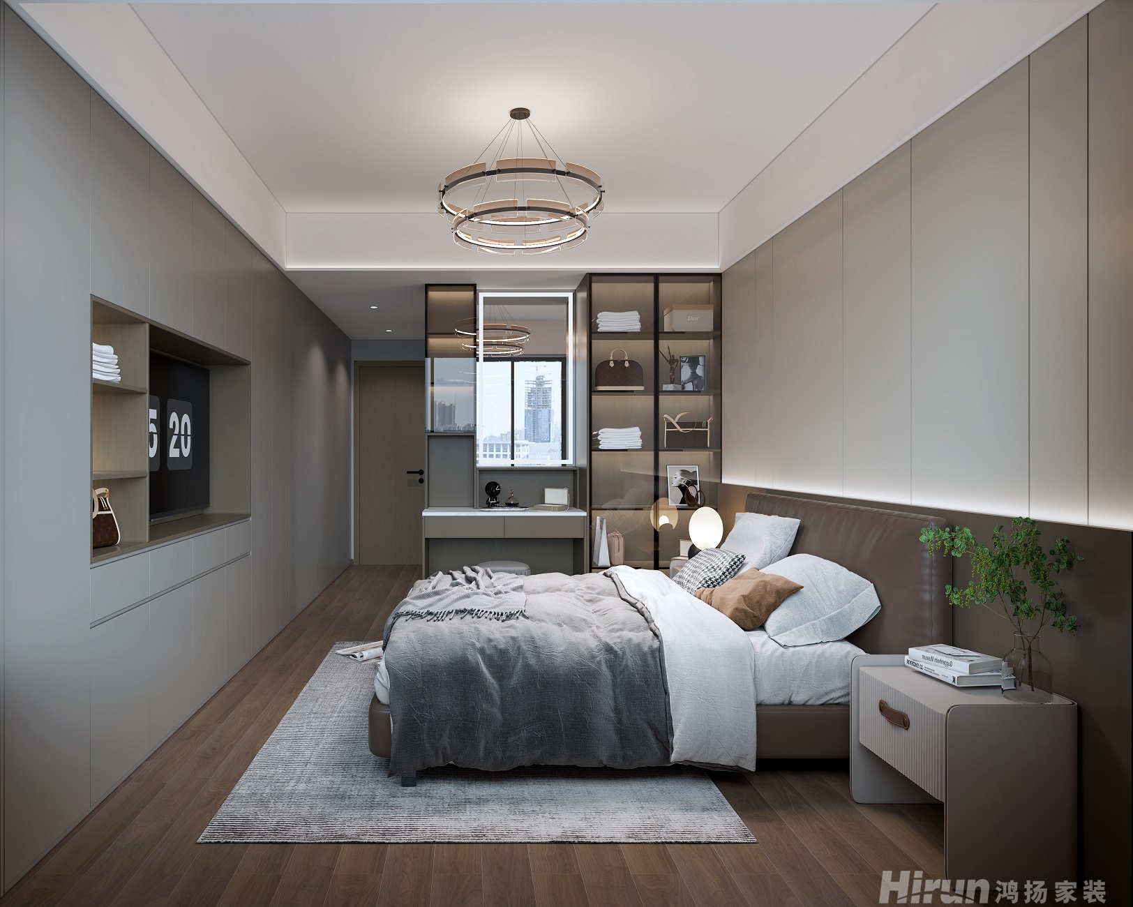 北辰中央公園140㎡雅致現代四居室 裝修案例效果圖-4