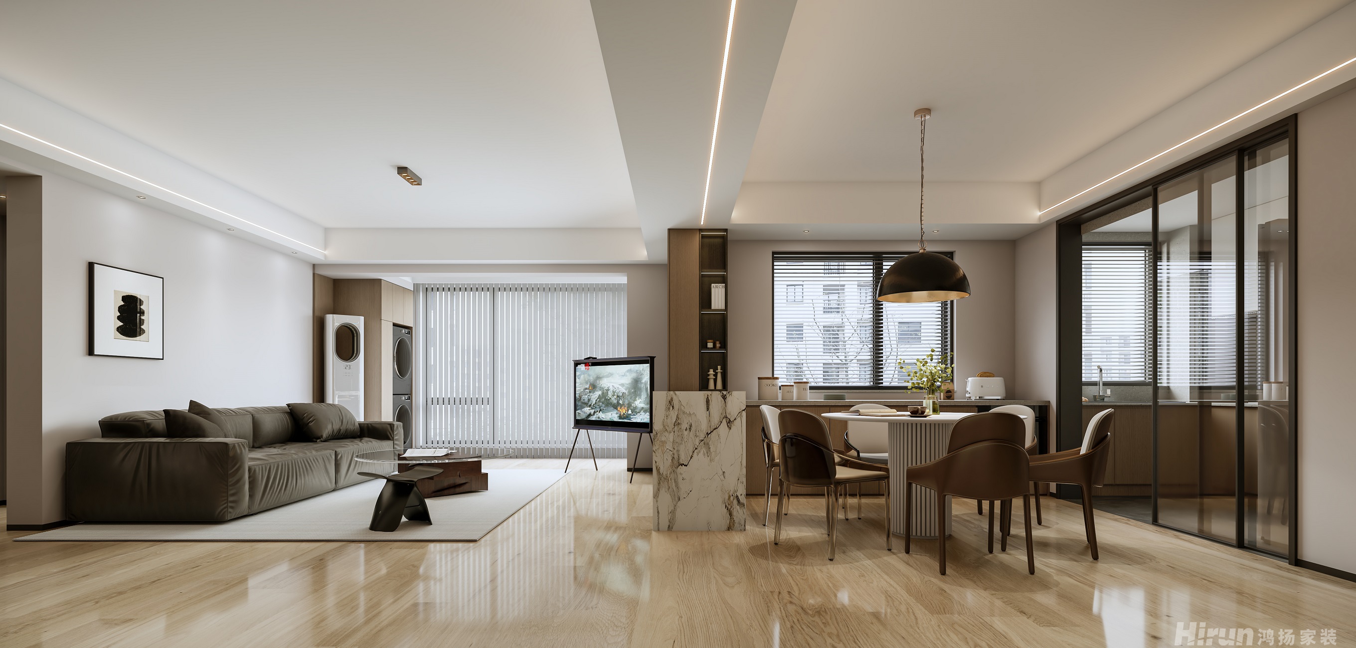 北辰三角洲125㎡北歐之光四居室 裝修案例效果圖-4