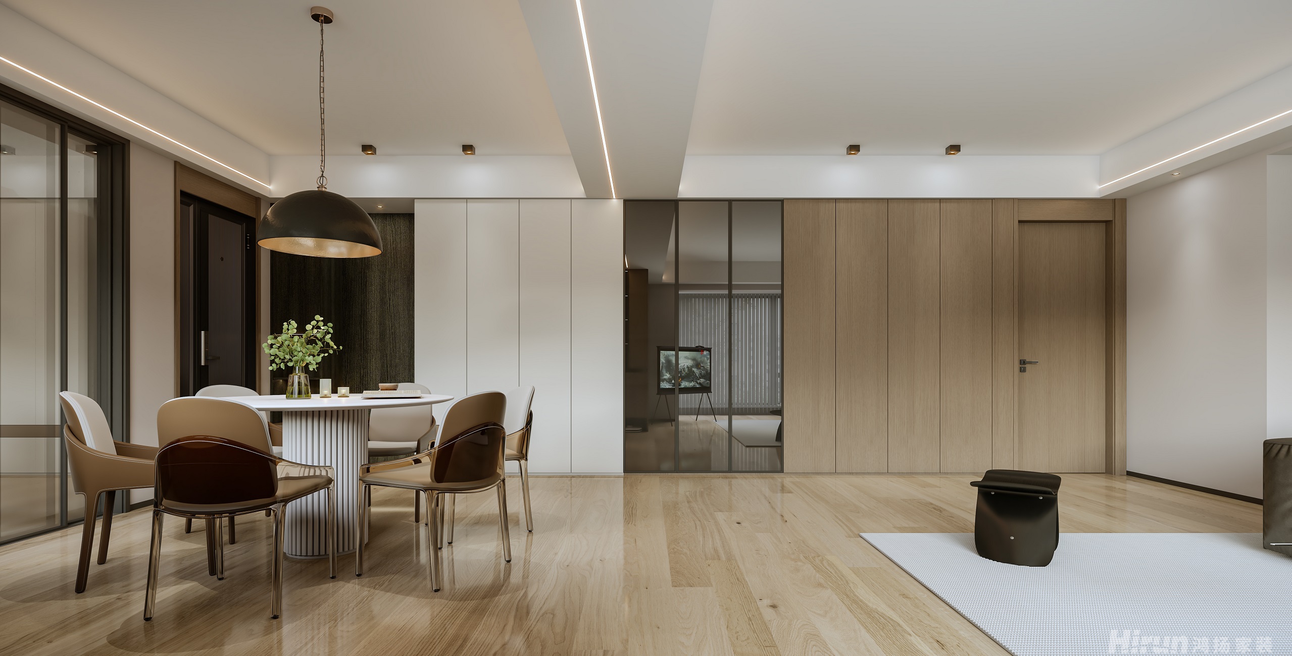 北辰三角洲125㎡北歐之光四居室 裝修案例效果圖-3