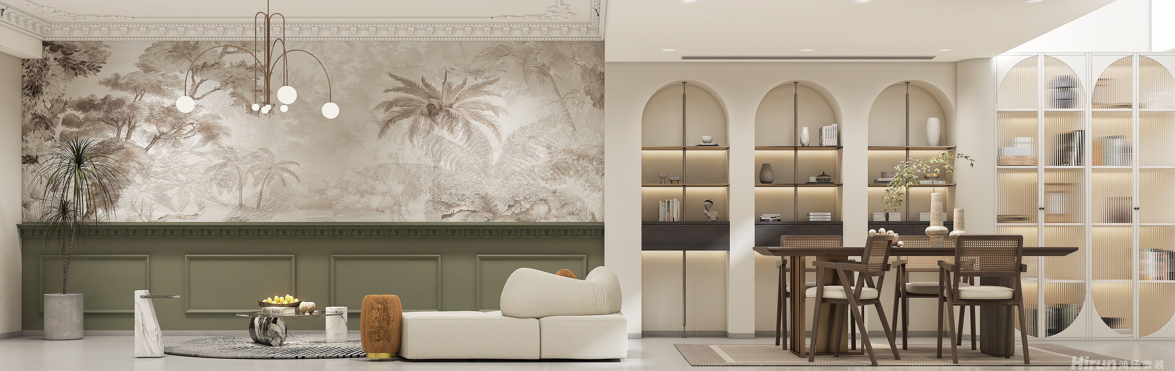 碧桂園翹楚棠300㎡輕歐簡美別墅 裝修案例效果圖-4