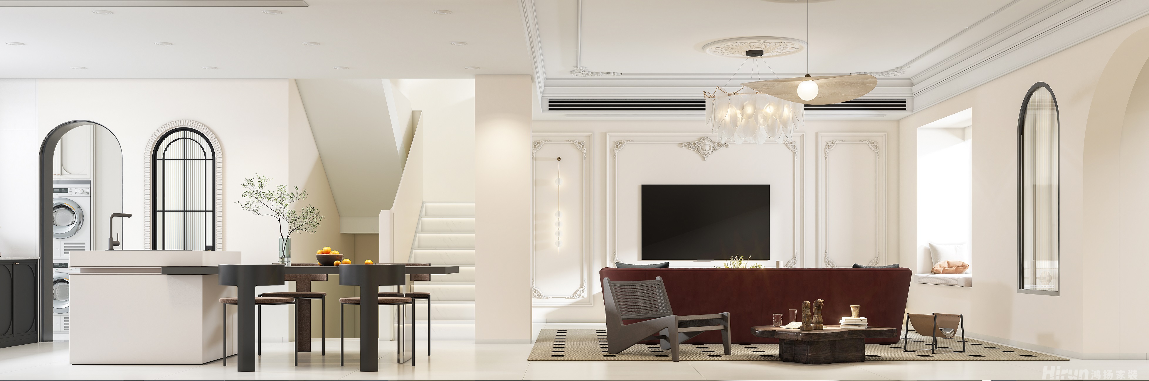 碧桂園翹楚棠300㎡輕歐簡美別墅 裝修案例效果圖-11