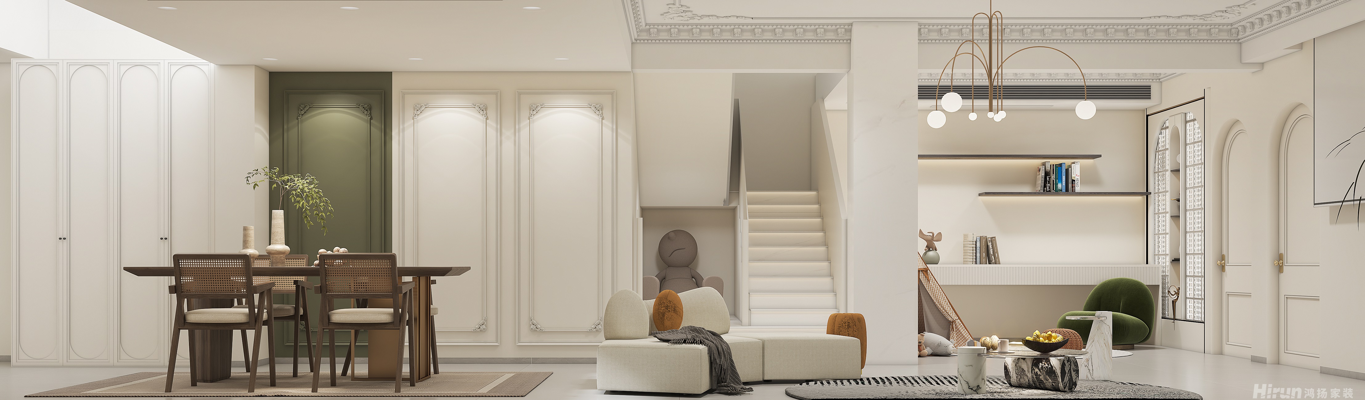 碧桂園翹楚棠300㎡輕歐簡美別墅 裝修案例效果圖-13