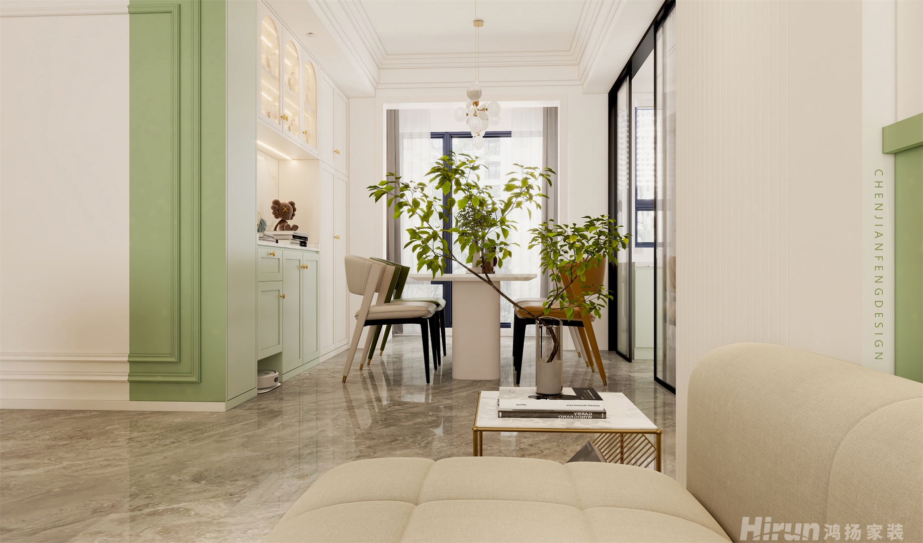 德奧悅東方124㎡優雅繽紛四居室 裝修案例效果圖-3