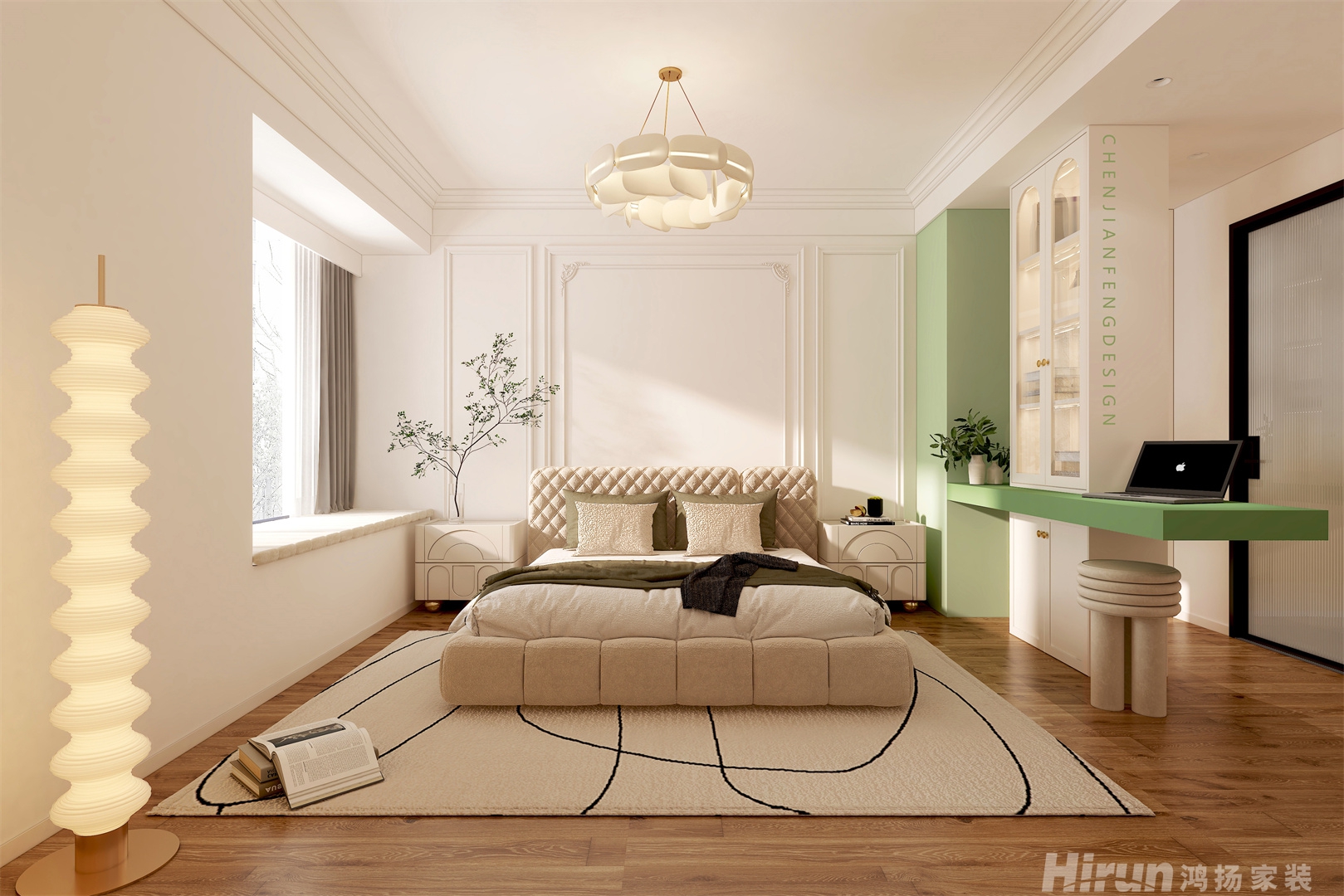 德奧悅東方124㎡優雅繽紛四居室 裝修案例效果圖-2