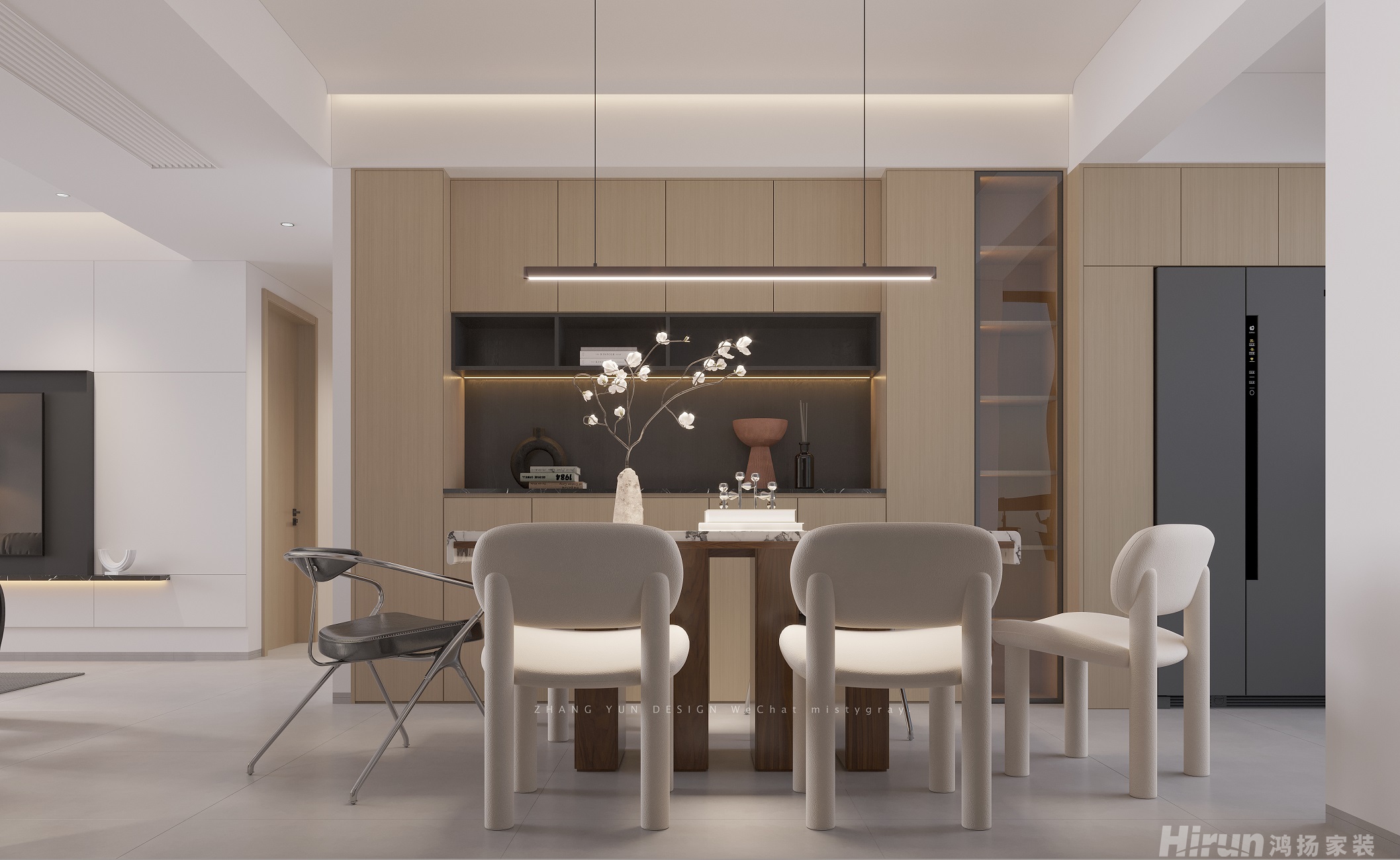 天城國(guó)際140㎡雅致現(xiàn)代四居室 裝修案例效果圖-2