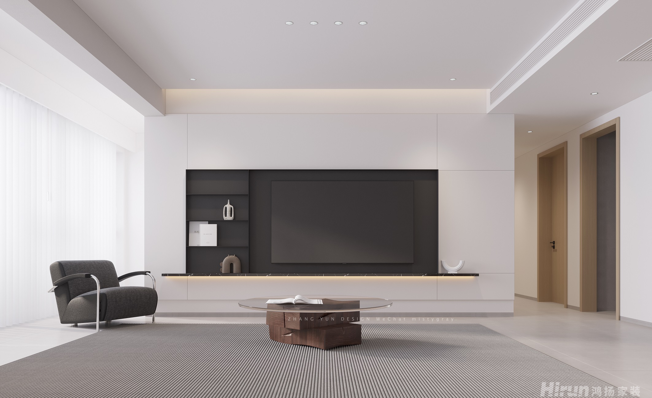 天城國(guó)際140㎡雅致現(xiàn)代四居室 裝修案例效果圖-4