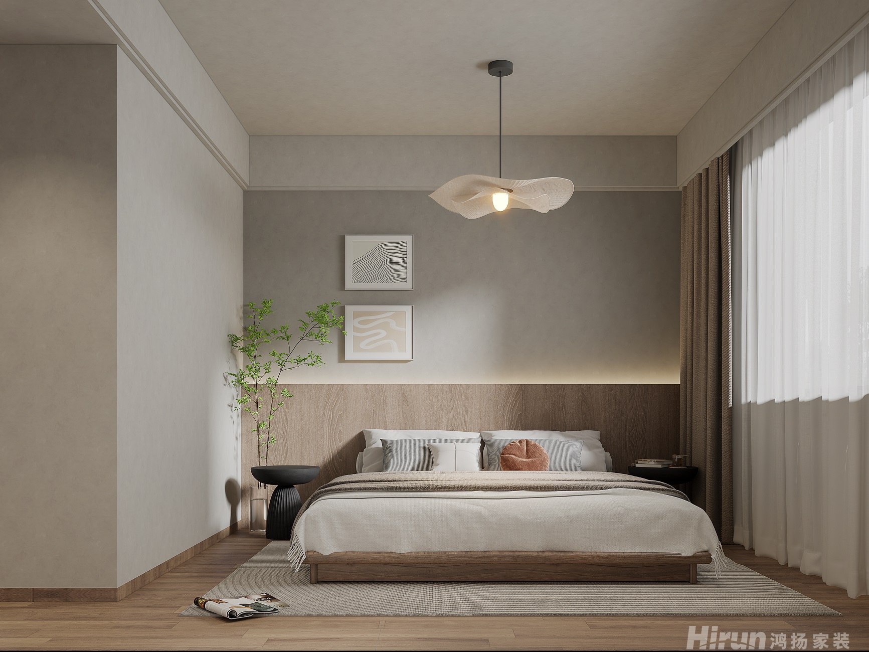 大唐印象122㎡雅致現(xiàn)代三居室 裝修案例效果圖-6