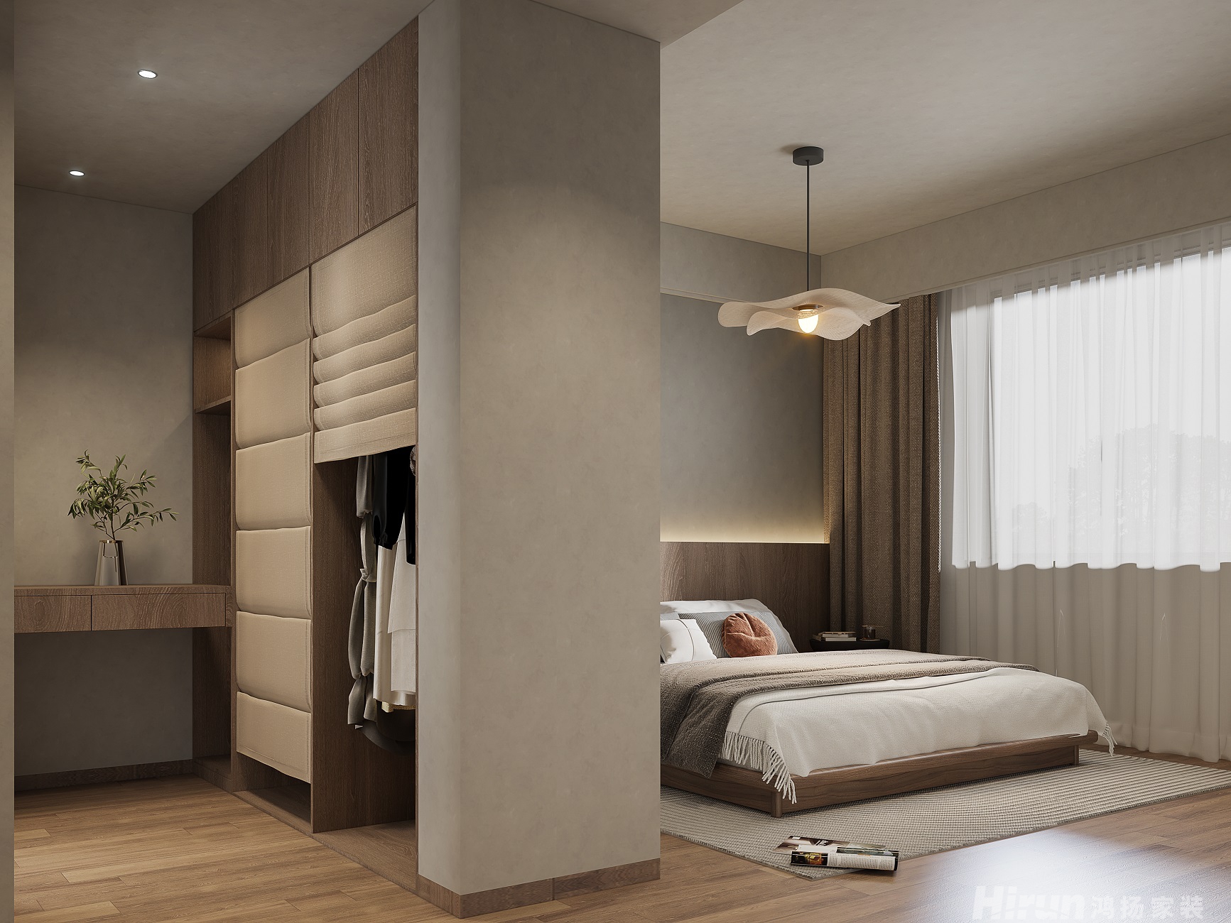 大唐印象122㎡雅致現(xiàn)代三居室 裝修案例效果圖-7