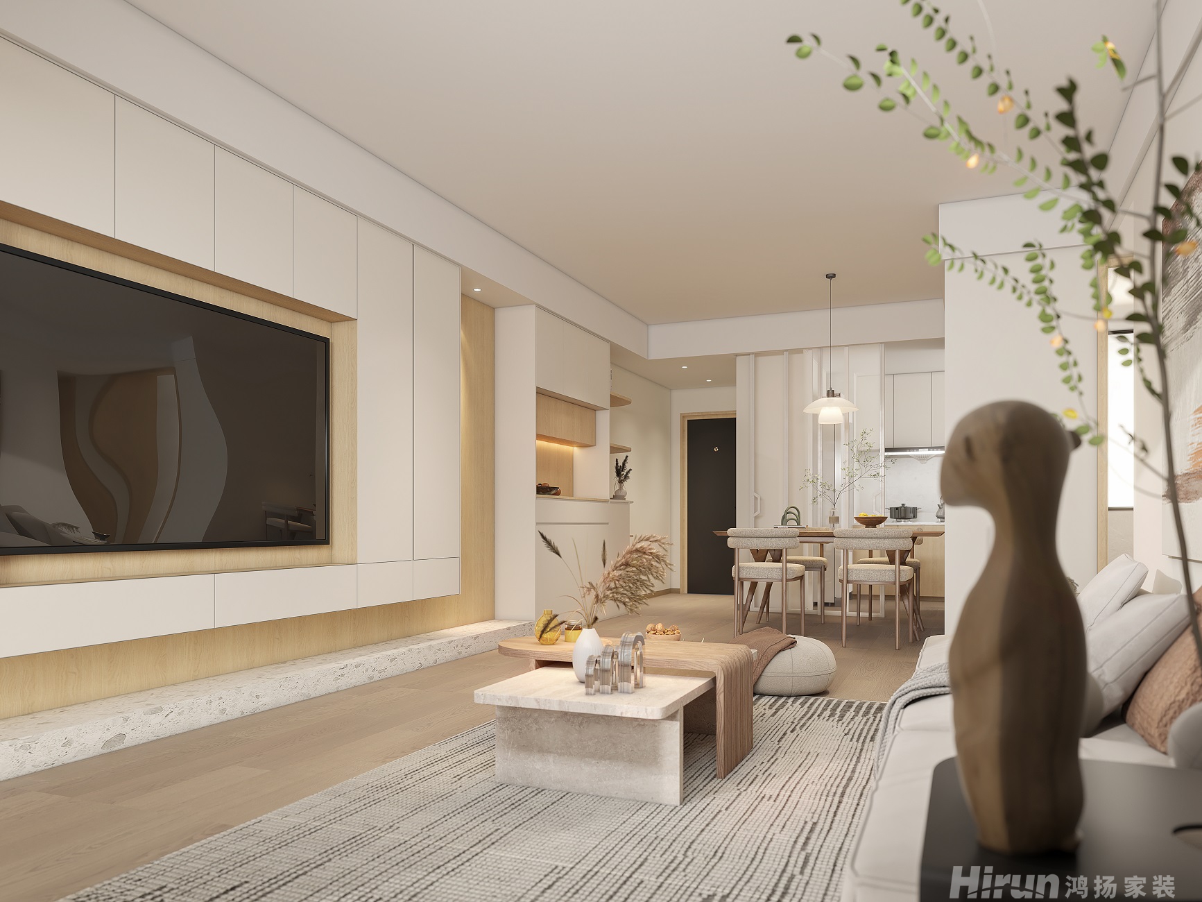 梅溪青秀131㎡北歐之光三居室 裝修案例效果圖-4