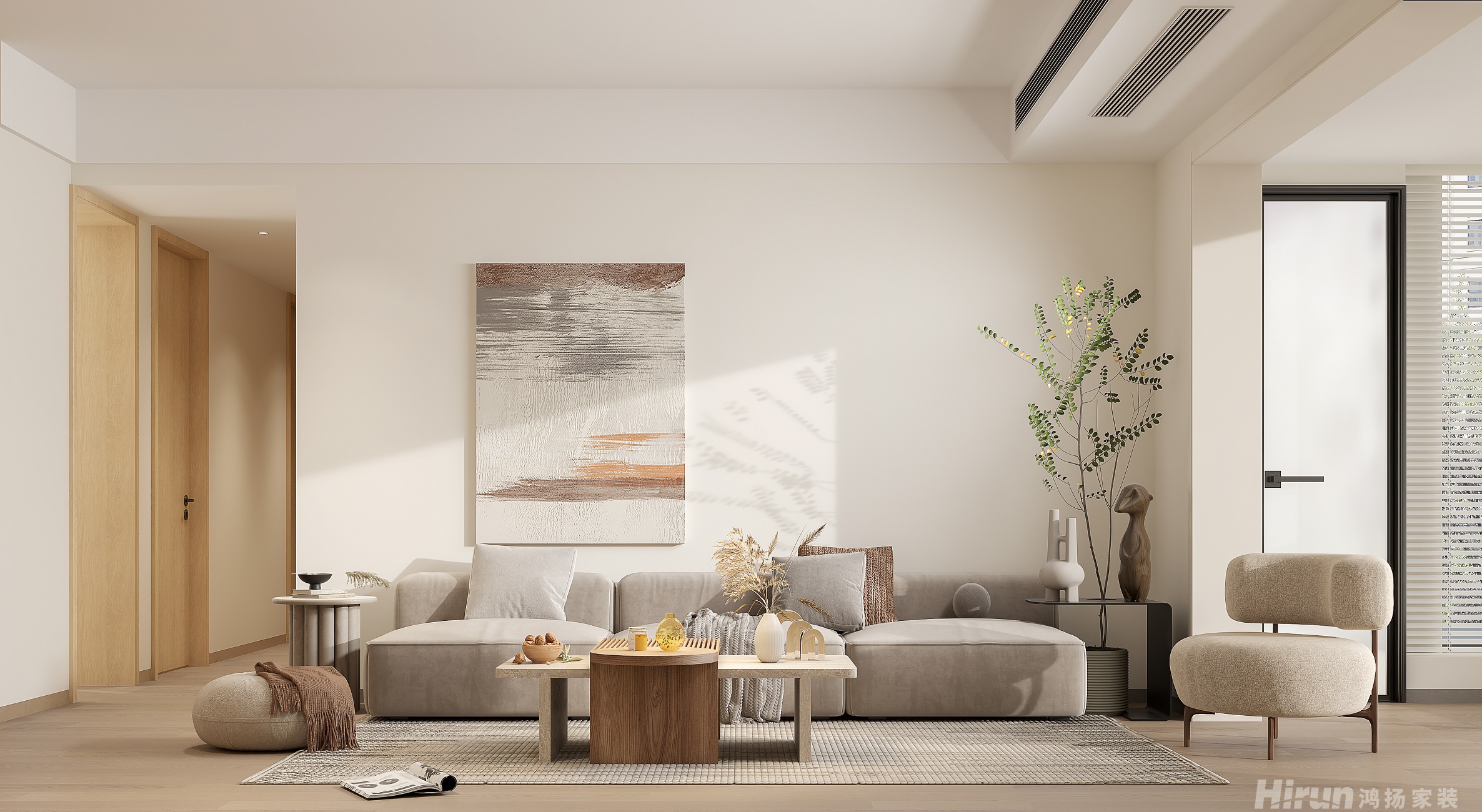 梅溪青秀131㎡北歐之光三居室 裝修案例效果圖-5