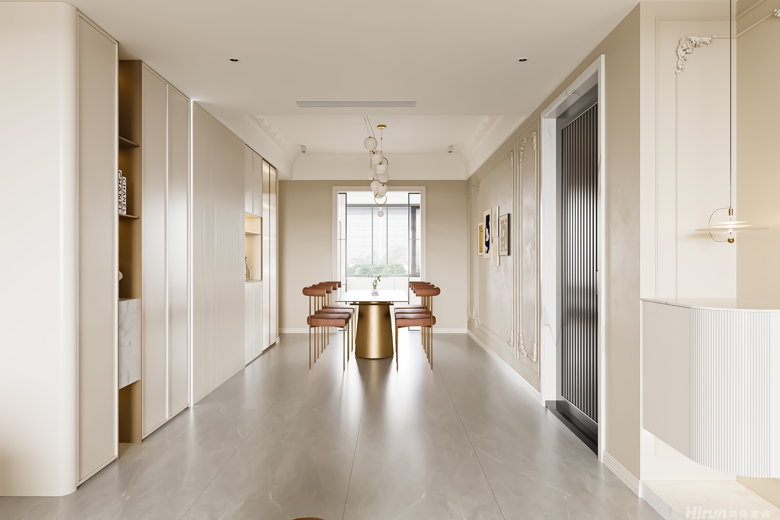 高新現(xiàn)代城120㎡輕歐簡美三居室 裝修案例效果圖-1