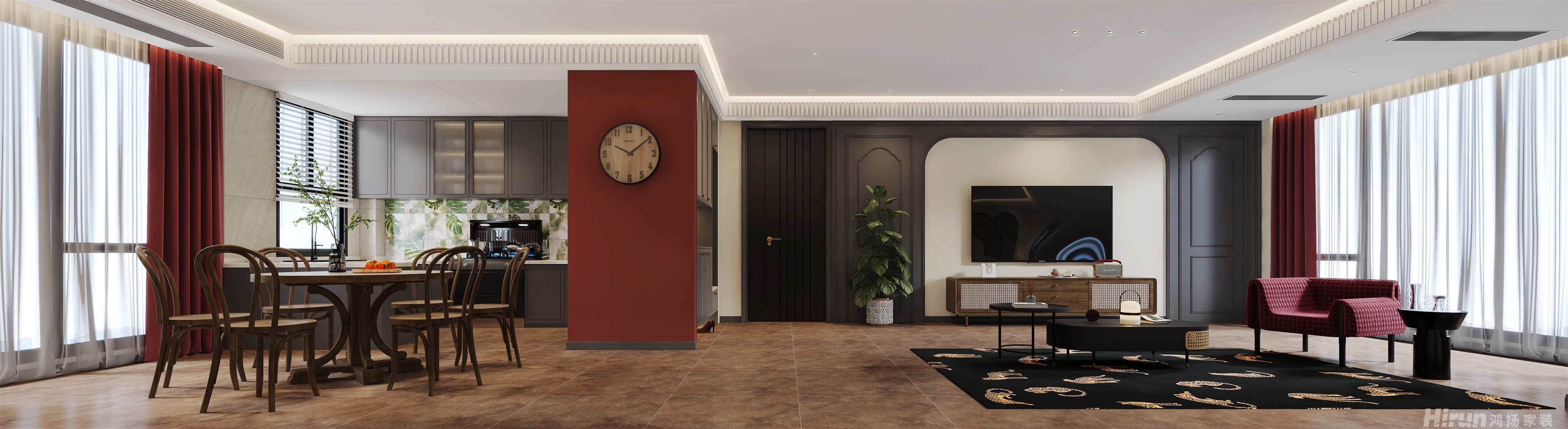 金茂洞庭生態創新城 157㎡新裝飾主義四居室 裝修案例效果圖-4