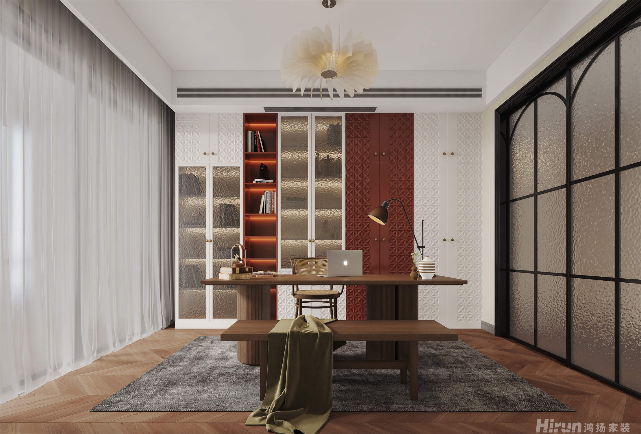 金茂洞庭生態創新城 157㎡新裝飾主義四居室 裝修案例效果圖-4