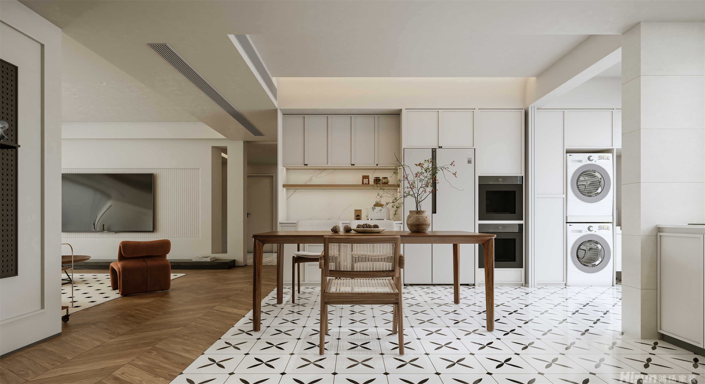 建發(fā)觀悅138㎡北歐之光三居室 裝修案例效果圖-2