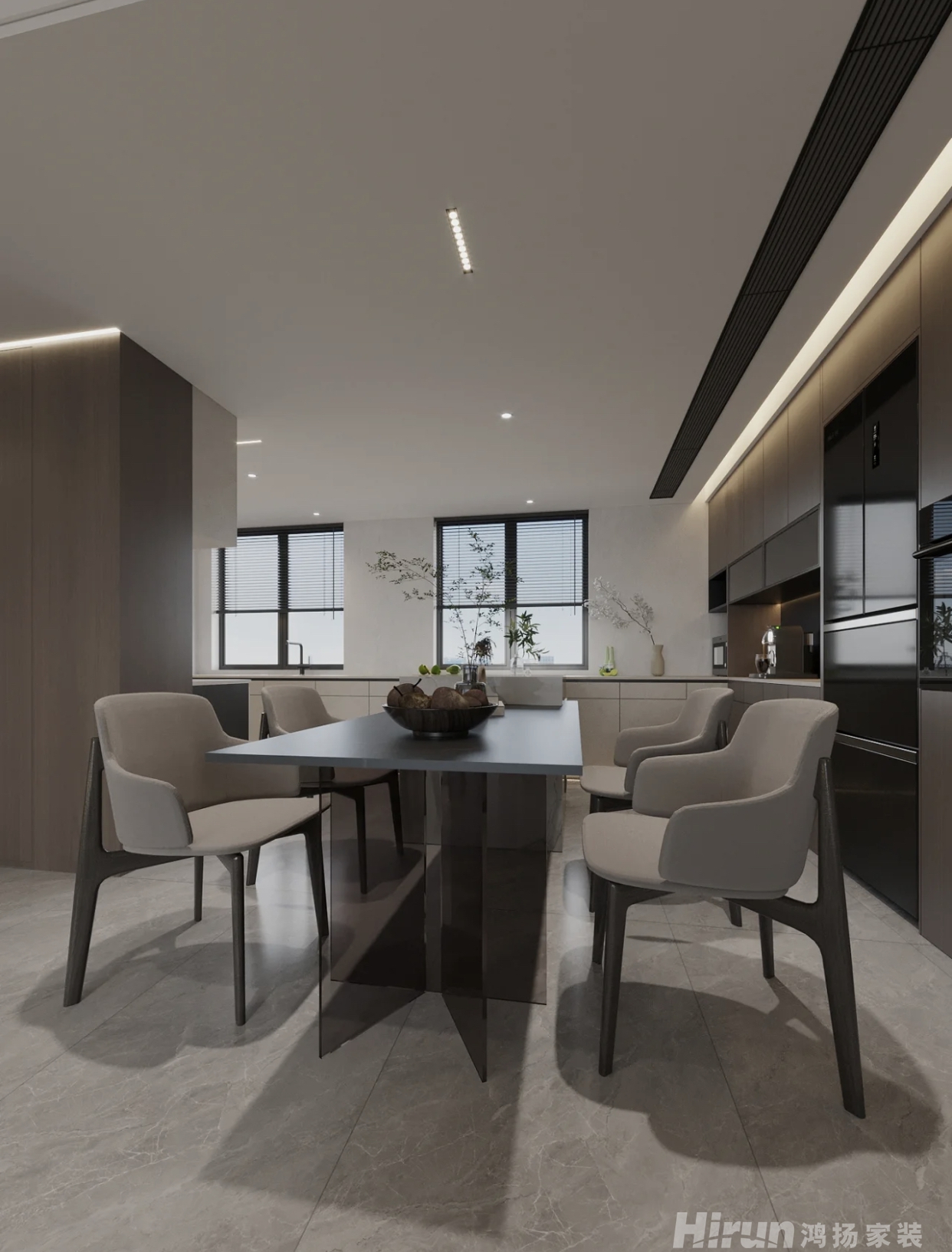 象山國際168㎡雅致現(xiàn)代大平層 裝修案例效果圖-2