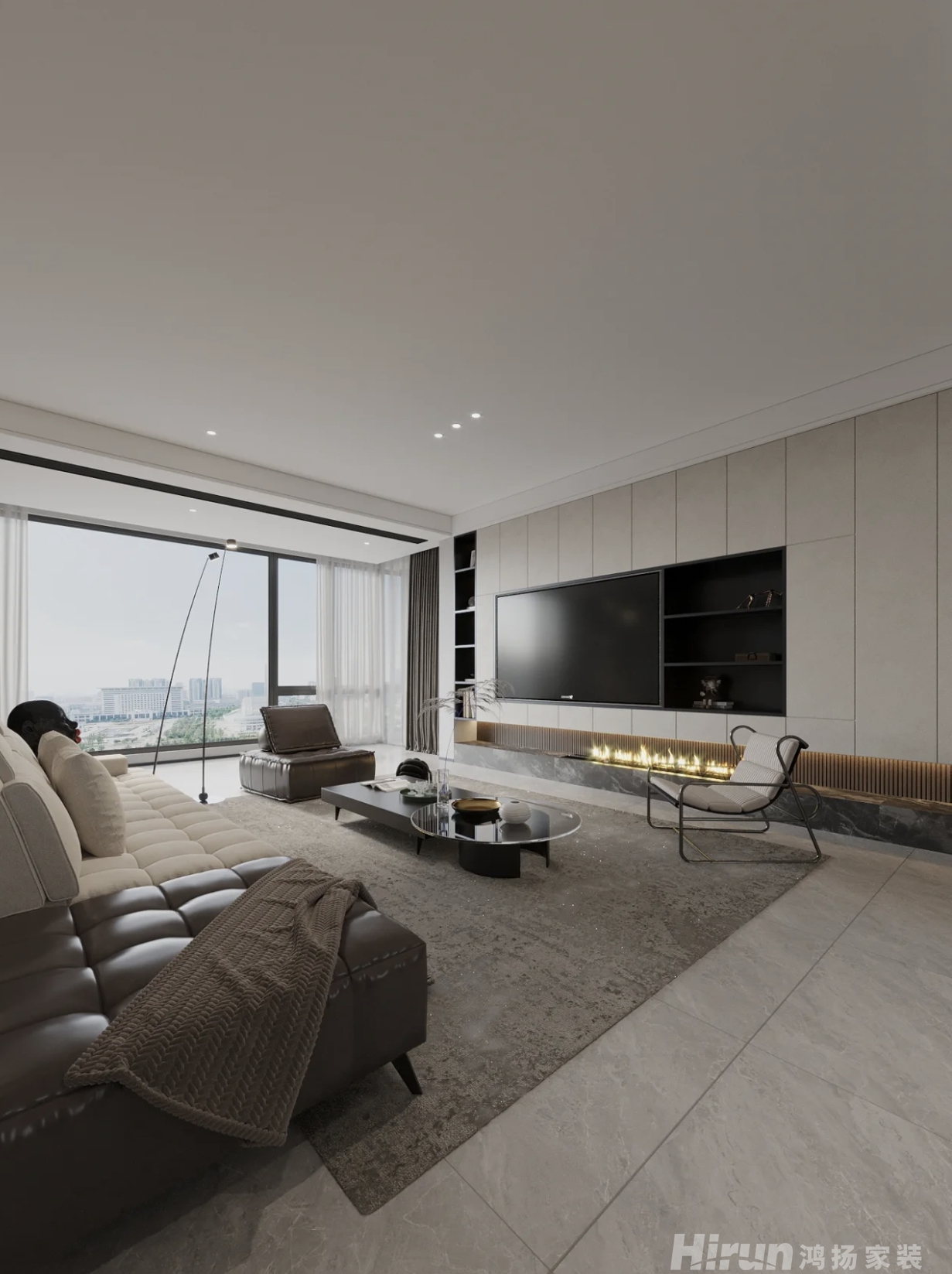 象山國際168㎡雅致現(xiàn)代大平層 裝修案例效果圖-3