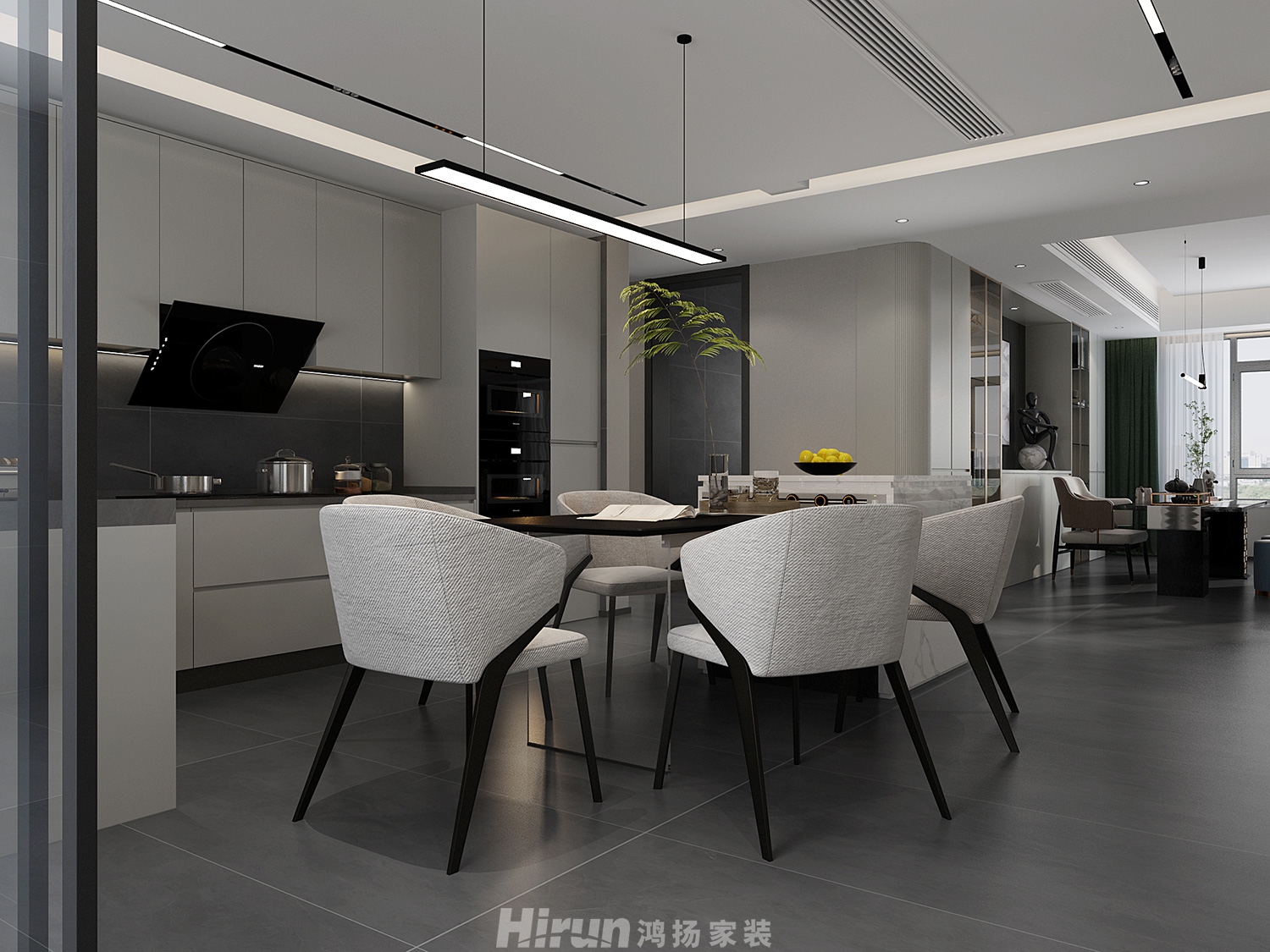 城投·十里外灘190㎡雅致現代大平層 裝修案例效果圖-6