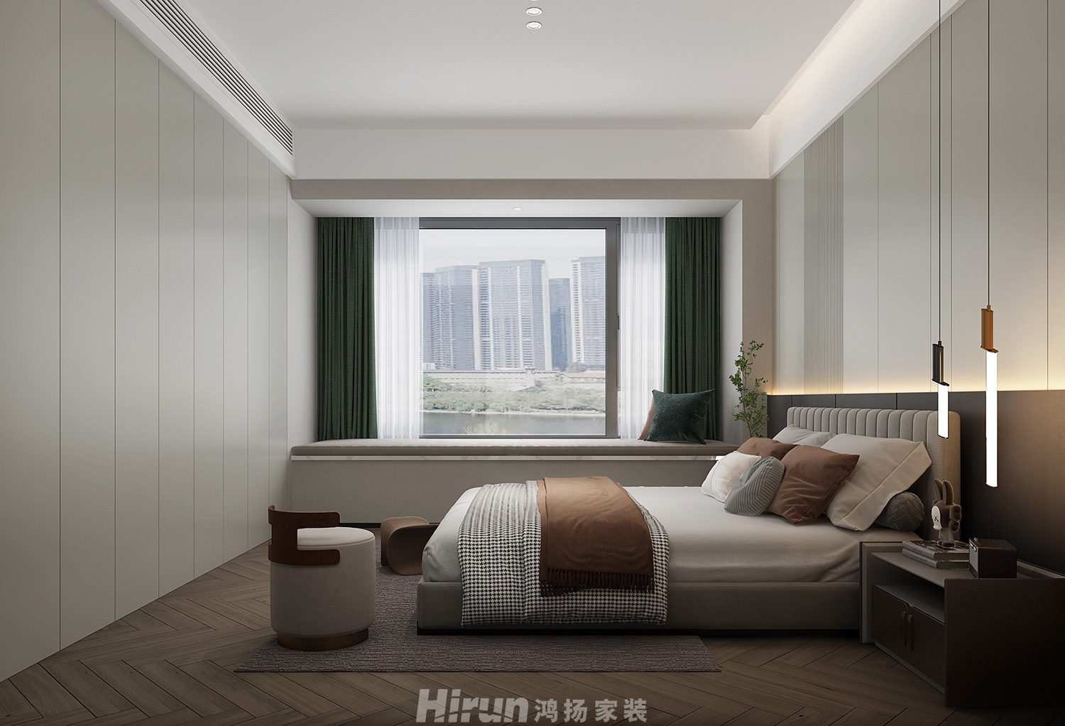 城投·十里外灘190㎡雅致現代大平層 裝修案例效果圖-2