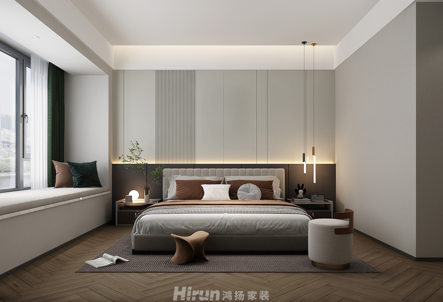 城投·十里外灘190㎡雅致現代大平層 裝修案例效果圖-9