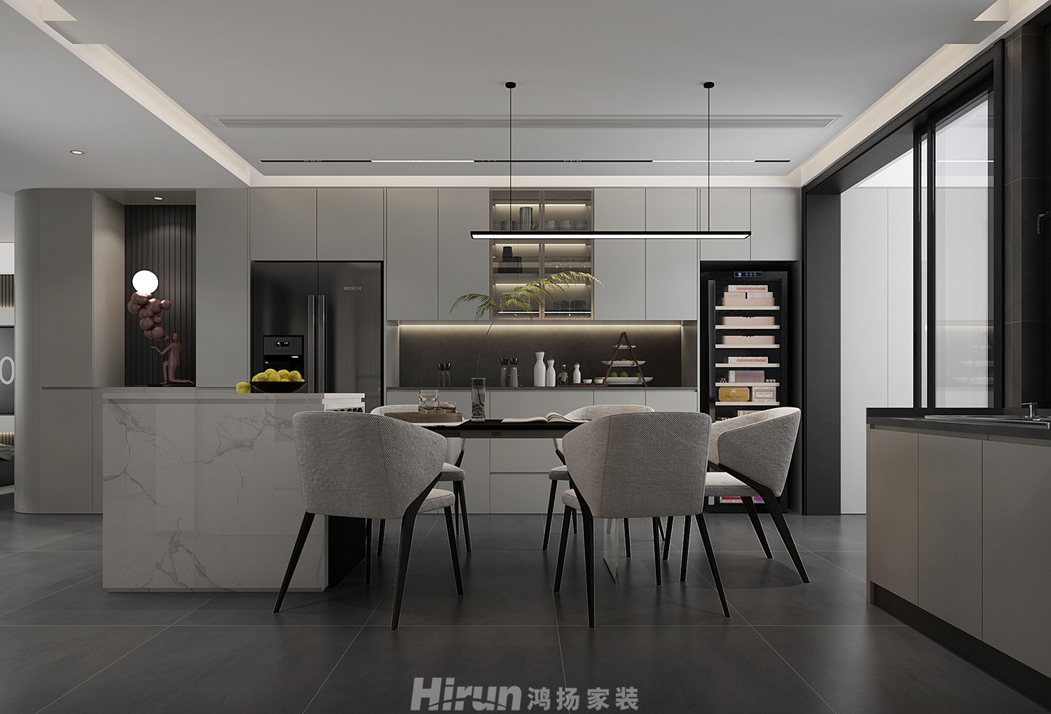 城投·十里外灘190㎡雅致現代大平層 裝修案例效果圖-4